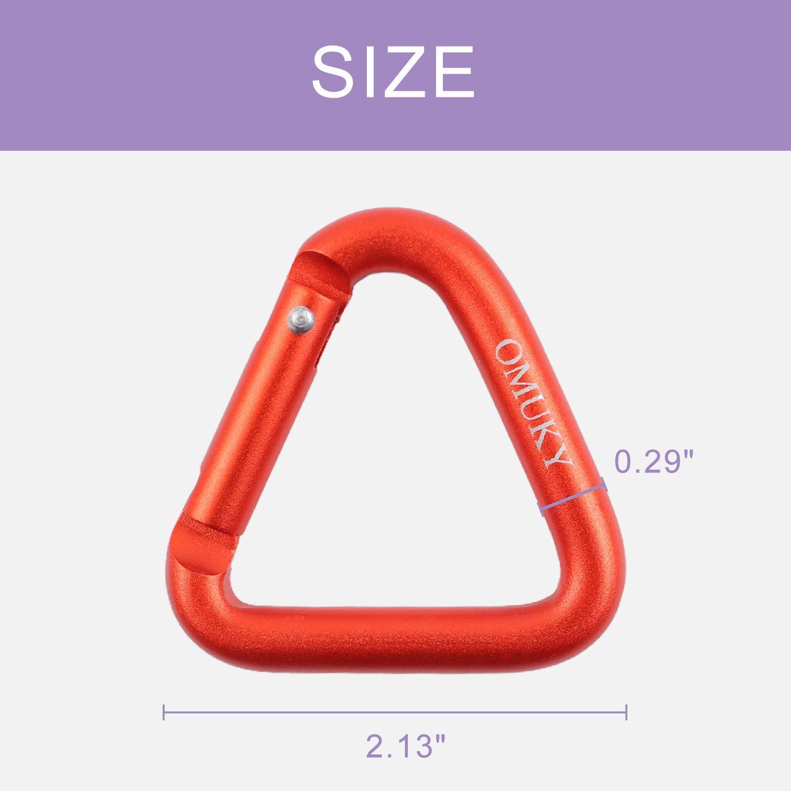 OMUKY OMUKY Triangle Shape Aluminum Carabiner Clip Heavy Duty Keyring Camping Accessories Large Straight Gate Carabiners 7-Pack (Triangle-7pcs)