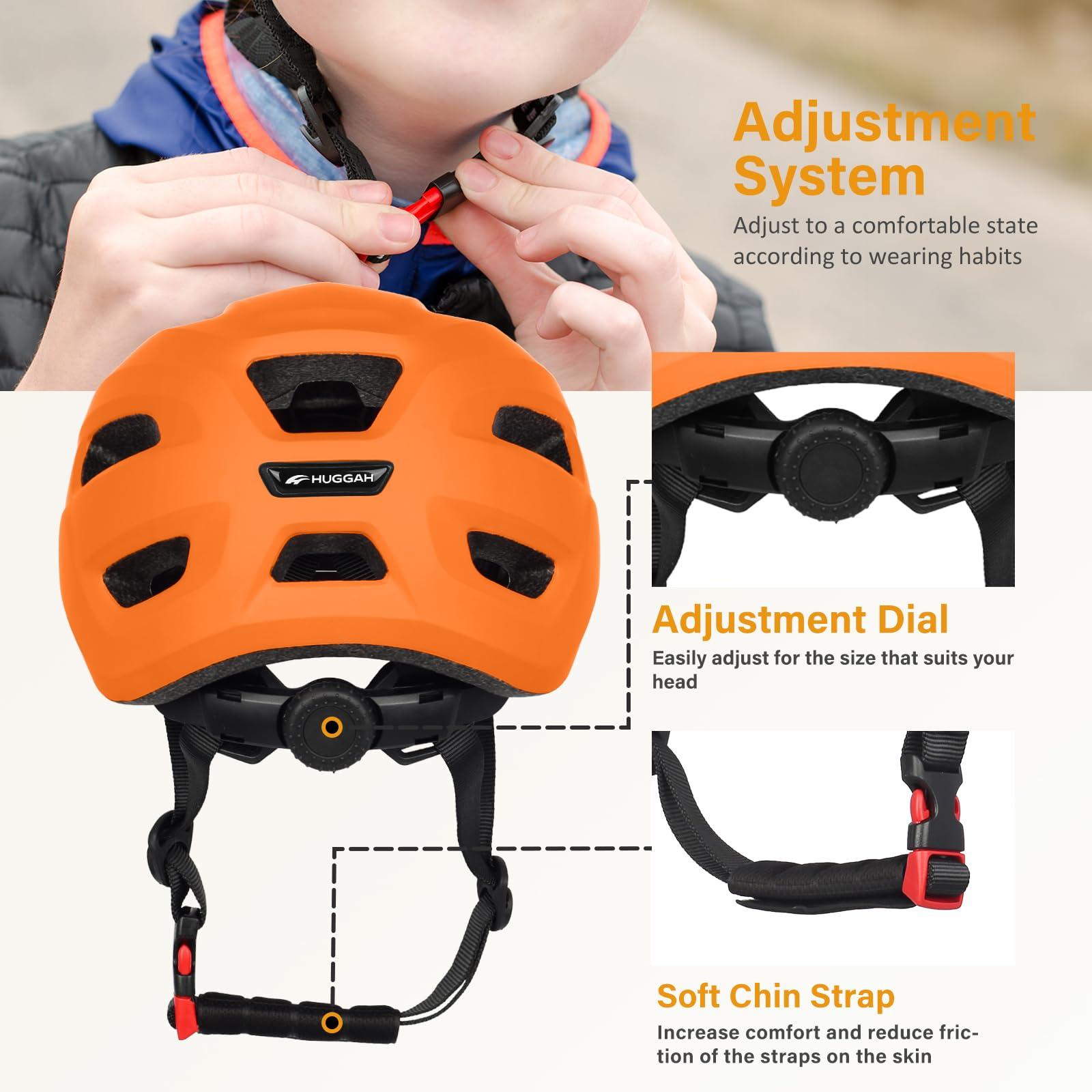 HUGGAH HUGGAH Lightweight Bike Helmet for Age 1-3-8 Toddlers, Kids, Boys and Girls, 14 Vents Helmet Adjustable for Multi-Sport & Cycling, Skate, Scooter and Roller Skate (Tangerine S)