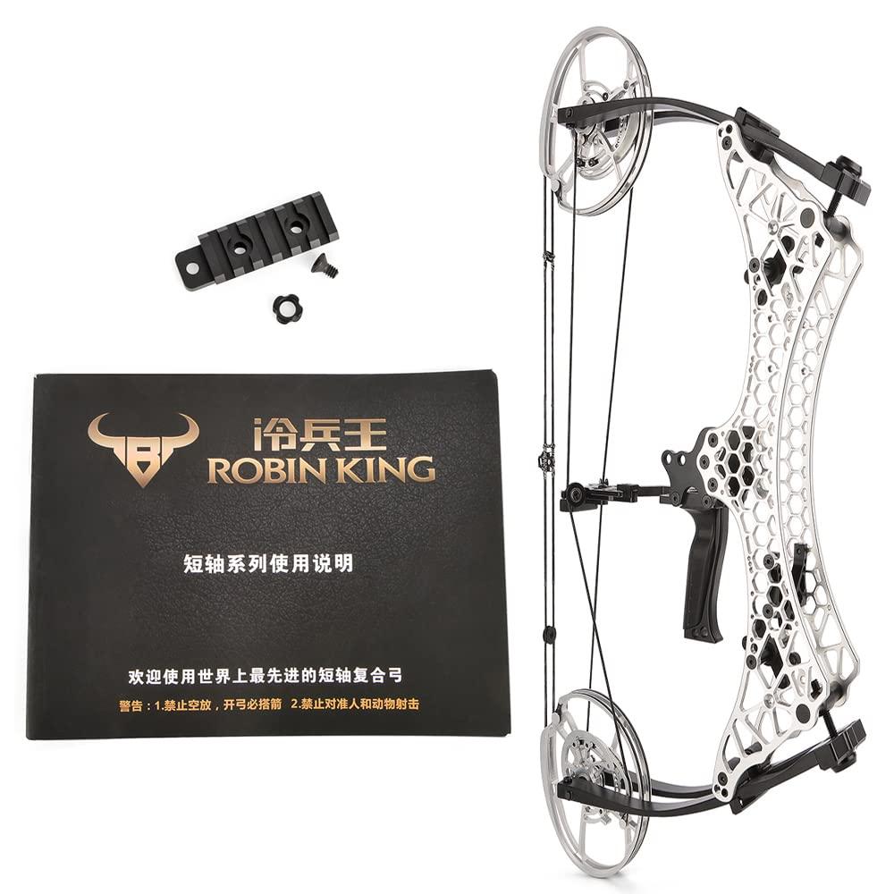 ZSHJGJR ZSHJGJR Archery Steel Ball Compound Bow 24"-28.5" Draw Length Compound Bow for Adult Outdoor Hunting Fishing Left and Right Hands (Silver)