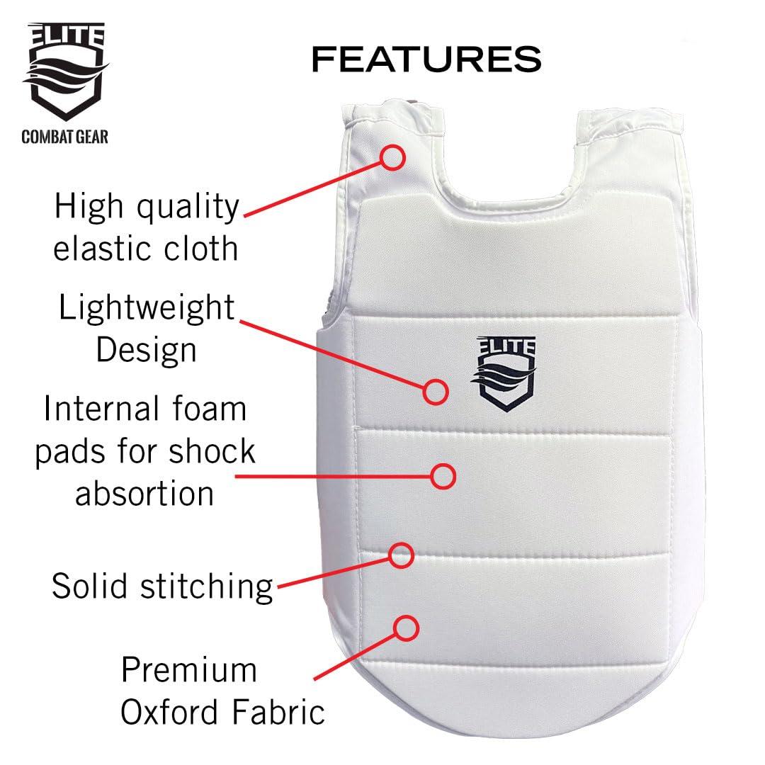 ELITE COMBAT GEAR ELITE COMBAT GEAR - Karate Chest Guard for Kids & Adults (Extra Large)