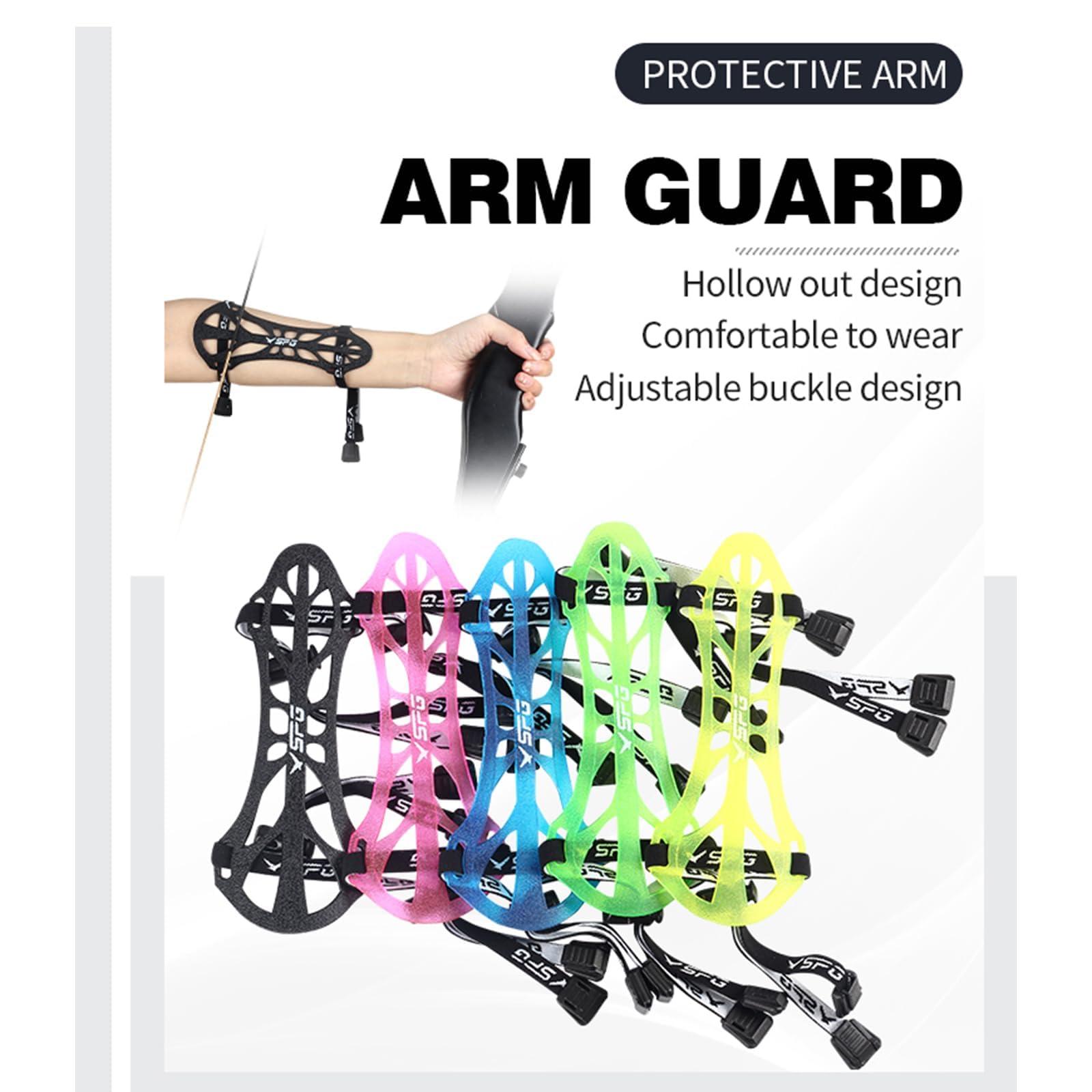 SPG SPG Archery Arm Guard Protector - Adjustable Professional Bow Arm Guards Forearm Protector Armguard for Adults Youth Men Women Competition Shooting Hunting Practice (Blue)