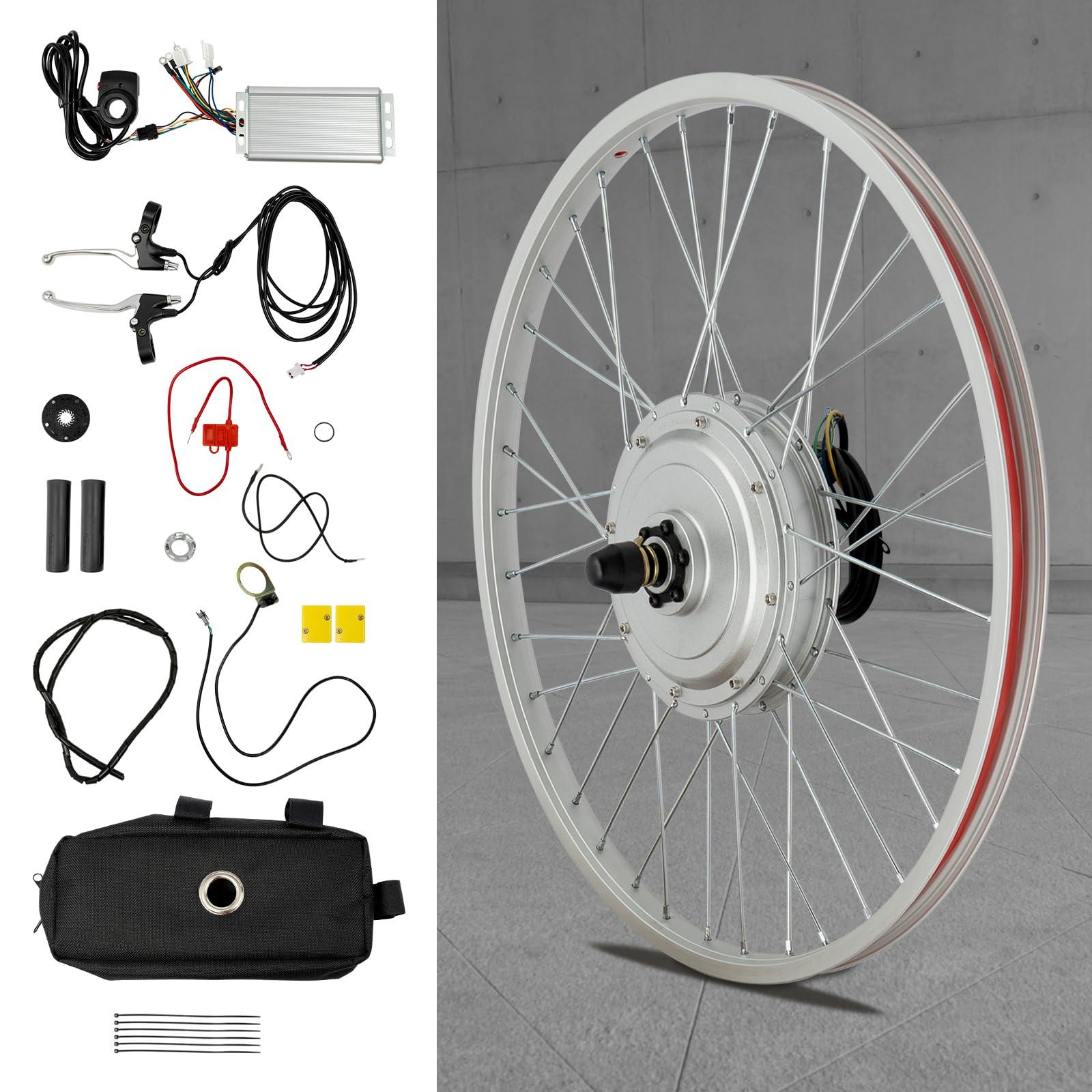 JAYGOVAN JAYGOVAN 24" Electric Bicycle Conversion Kit 36V 750W Ebike 170mm Front Hub Motor Wheel Kit E-Bike Conversion Kit Dual Mode Controller Twist Throttle/Thumb Hub Bicycle Conversion Motor Kit