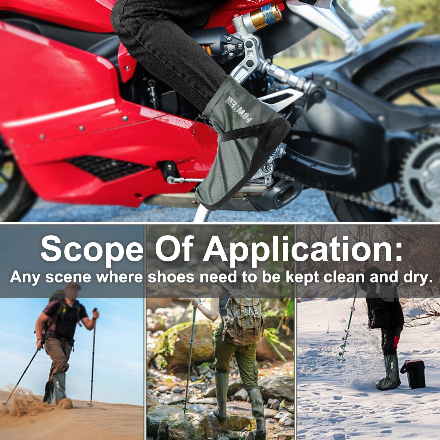 POWNEW POWNEW Waterproof Rain Shoe Covers for Men and Women(XL-X Lage)