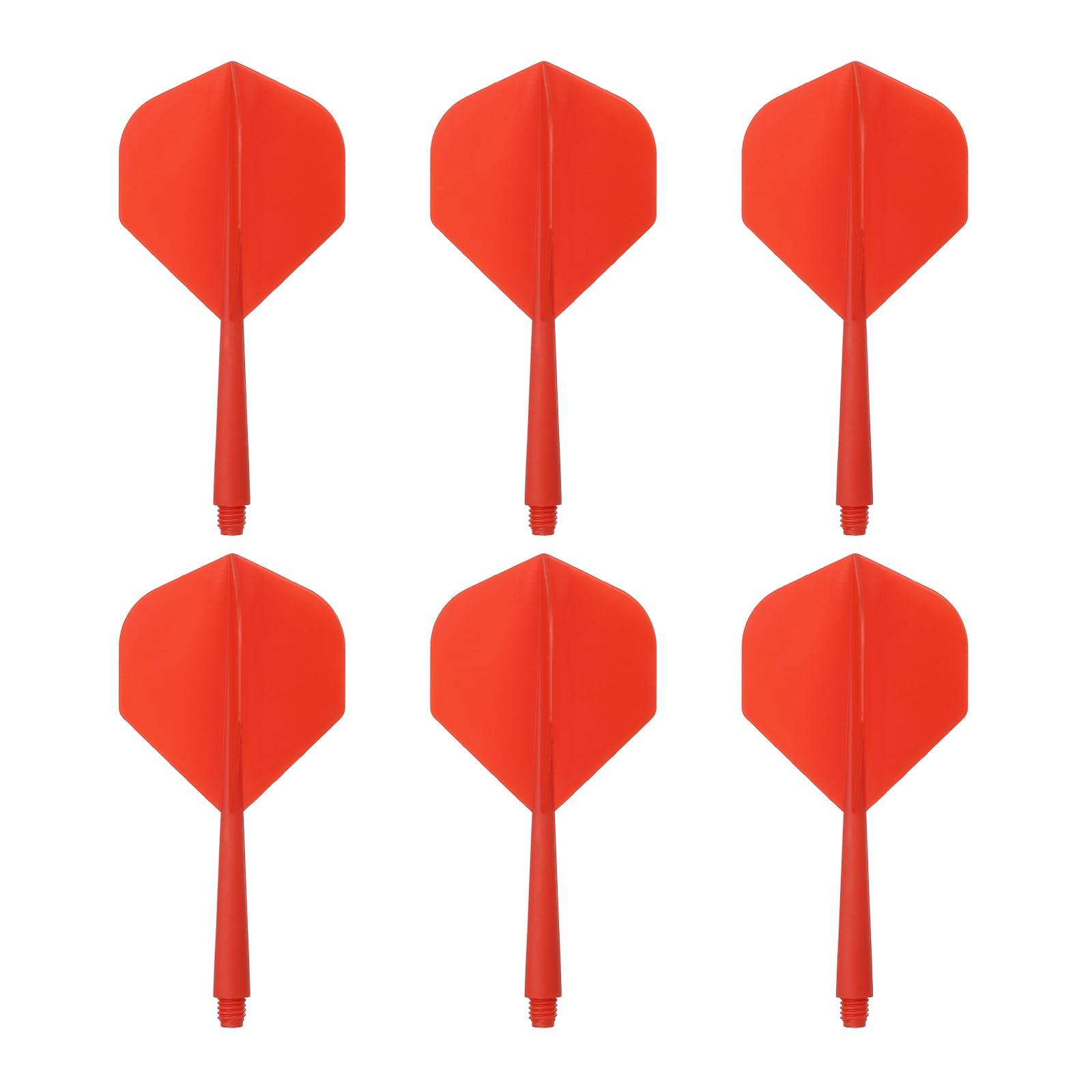PATIKIL PATIKIL Integrated Dart Shaft and Flights, 6 Pack 2BA Lightweight Plastic Dart Flight Accessory Standard Shape, Red