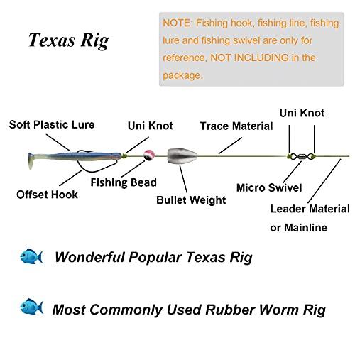 THKFISH THKFISH Fishing Weights Sinkers Fishing Beads Bullet Sinkers Carolina Rig Texas Rig Kit Fishing Accessories Kit 64pcs