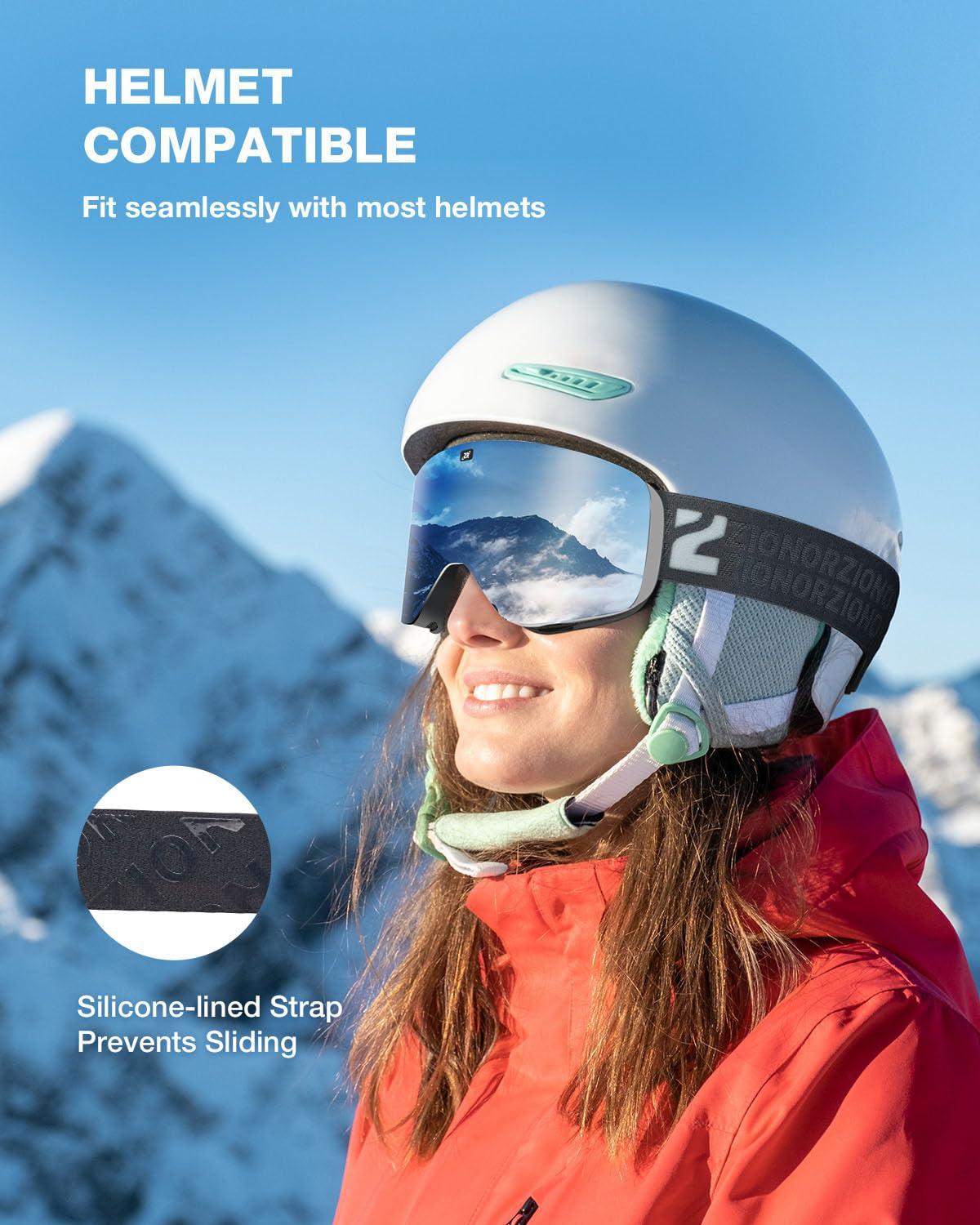 ZIONOR ZIONOR X11 Ski Goggles Magnetic Cylindrical Snowboard Snow Goggles for Men Women