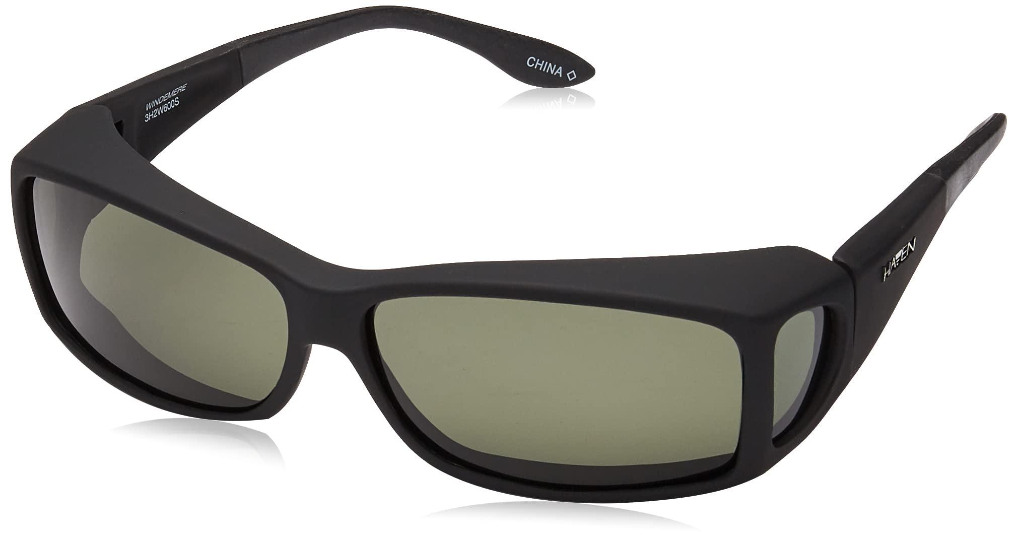 Dioptics Haven Fits Over Sunwear Windemere Over-Prescription Sunglasses,Black Frame/Gray Lens,one size