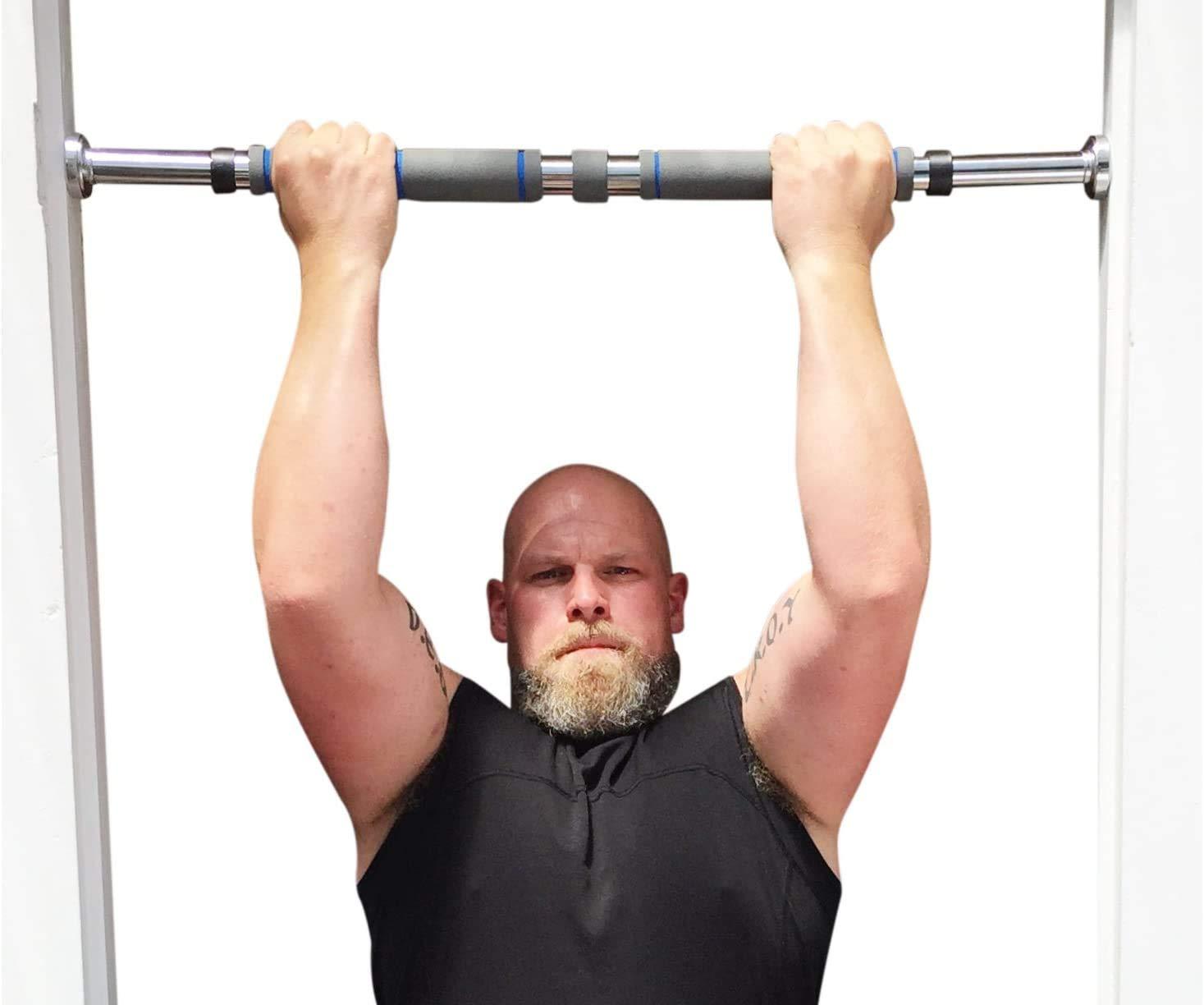 GF Garren Fitness Garren Fitness Maximiza Pull Up Bar for Doorway - 27 to 39 Inches Adjustable Width Pullup Bar/Chin up Bar with 3 Sets of Screw-in Heavy-Duty Door-Mounts