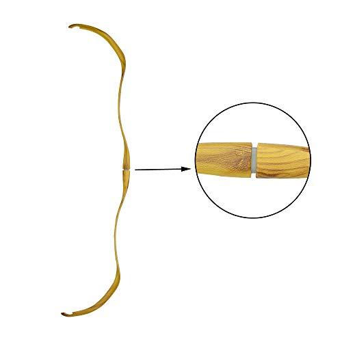 MILAEM MILAEM Traditional Longbow Handmade Takedown Recurve Bow and Arrow Set 20 Lbs Takedown Recurve Horsebow Mongolian Bow with 3 Pcs Wooden Arrow for Target Shooting Hunting (Bow, 20 Lbs)