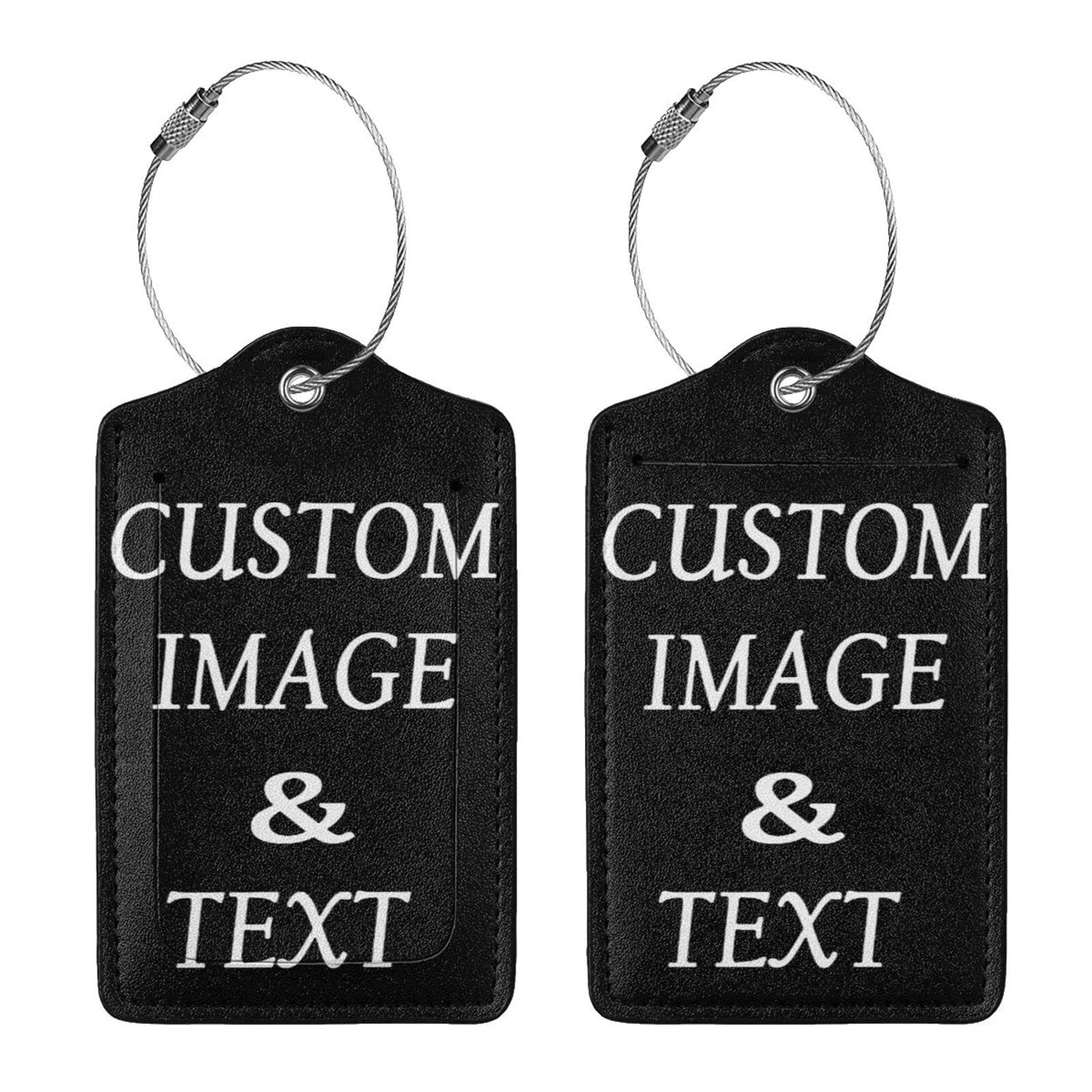 NineFit Basics Personalized Luggage Tags for Suitcases Customized Your Own Name Photo Text Custom Luggage Tags Leather Luggage Tag 1 Pcs