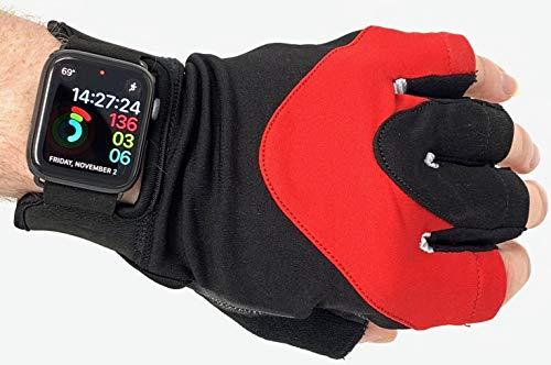 PowerHouse Fitness PowerHouse Fitness Apple Watch Gym Gloves (Red 42-44mm, Extra Small)
