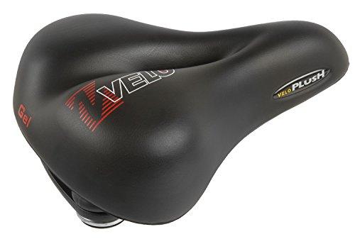 VELO Velo Plush Gel Elasto Saddle - Black, L = 254 X W = 200 Mm