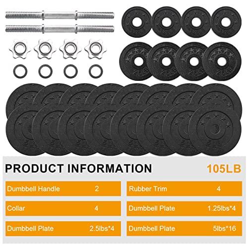 Unipack Unipack One Set of 2x52.5Lbs Adjustable Weight Dumbbell Cast Iron Total 105Lbs