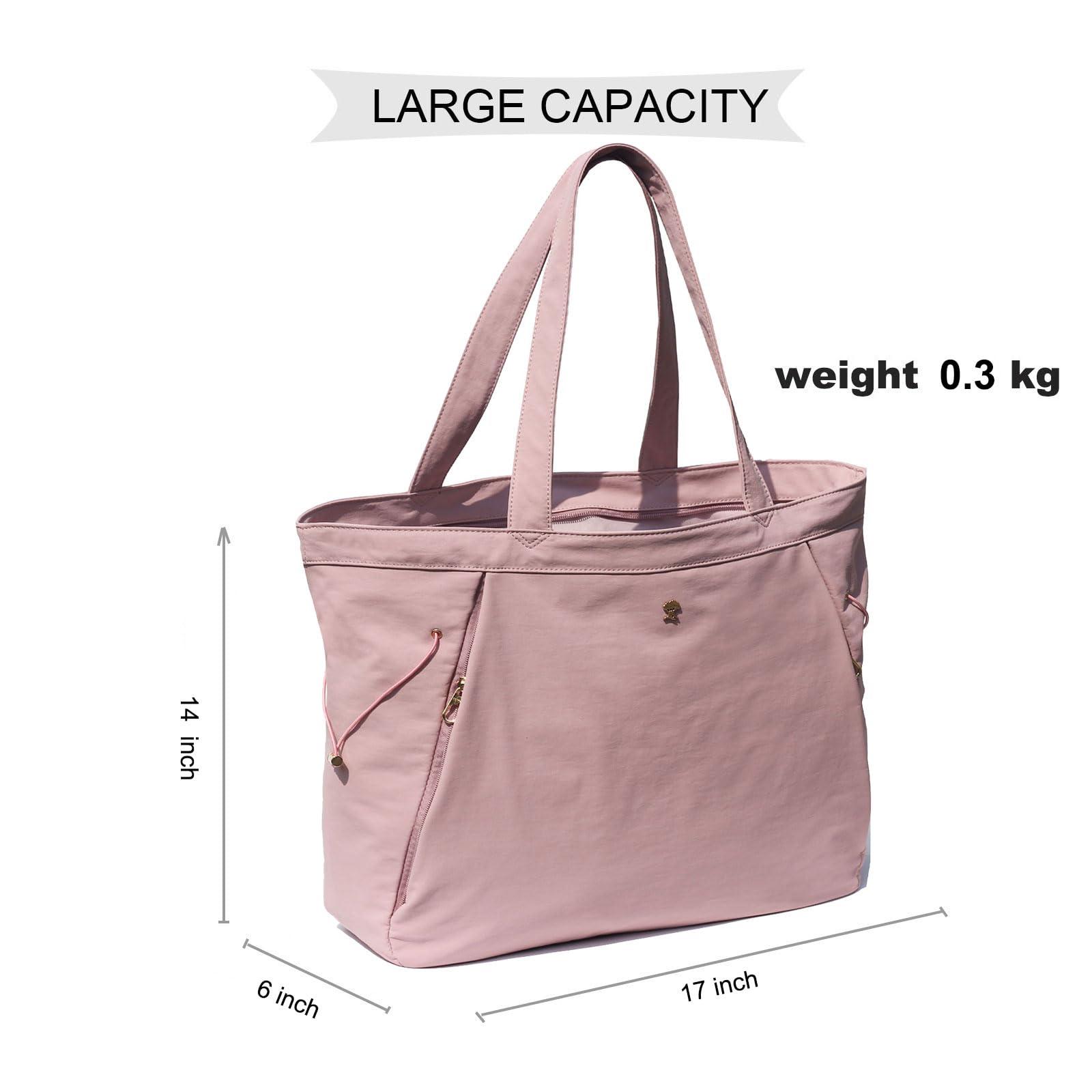 ESVAN ESVAN Tote Bag with Yoga Mat Carrier Pocket for Women Shoulder Bags Drawstring for Office Workout Travel Carryall Pilates Gym and Beach