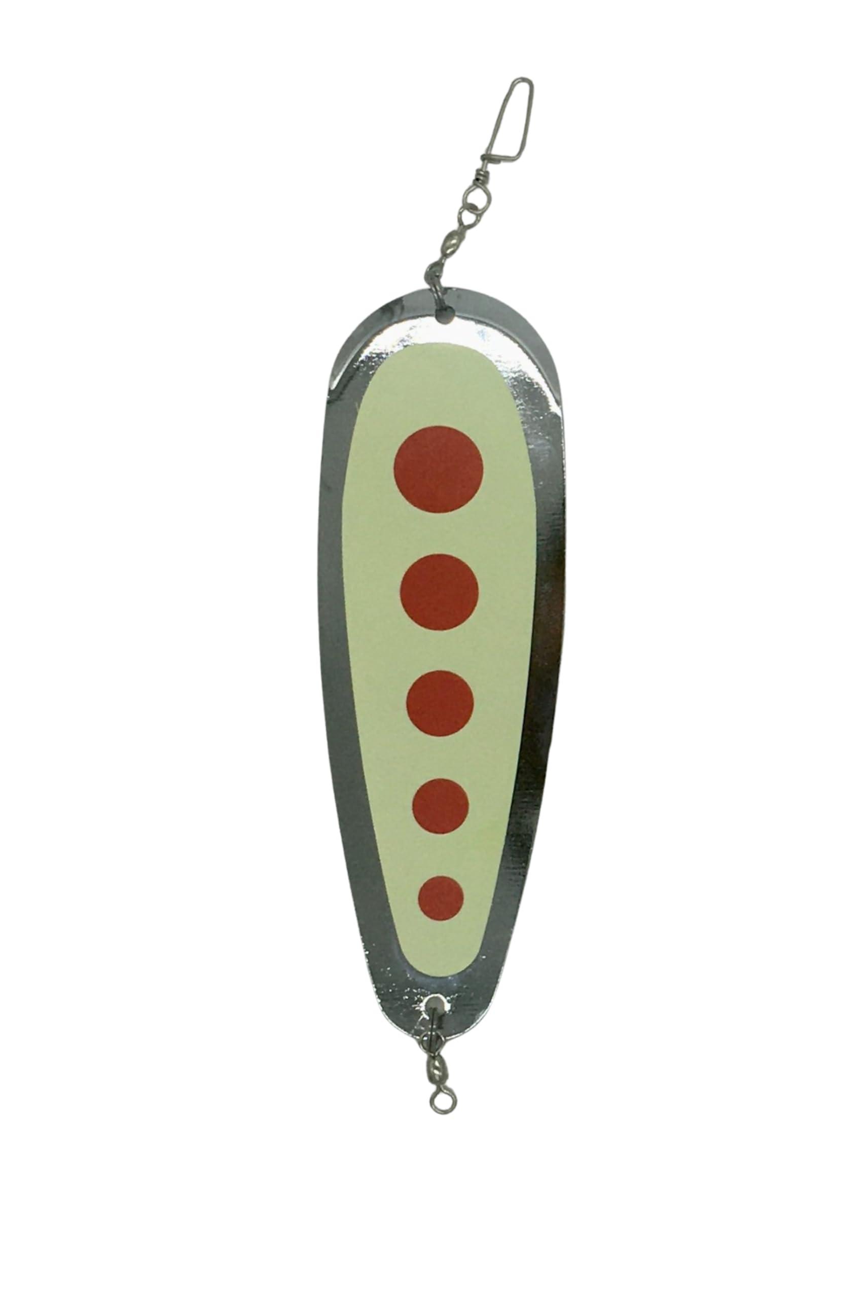 KOKOPROS KOKOPROS Kokanee Salmon Fabulous Five Finished Teardrop Fishing Flashers, 5-1/2" Length, Chrome, Multicolor 5 Pack - Salmon Fishing Tackle - Durable Metal Construction - Hyperglow Finish