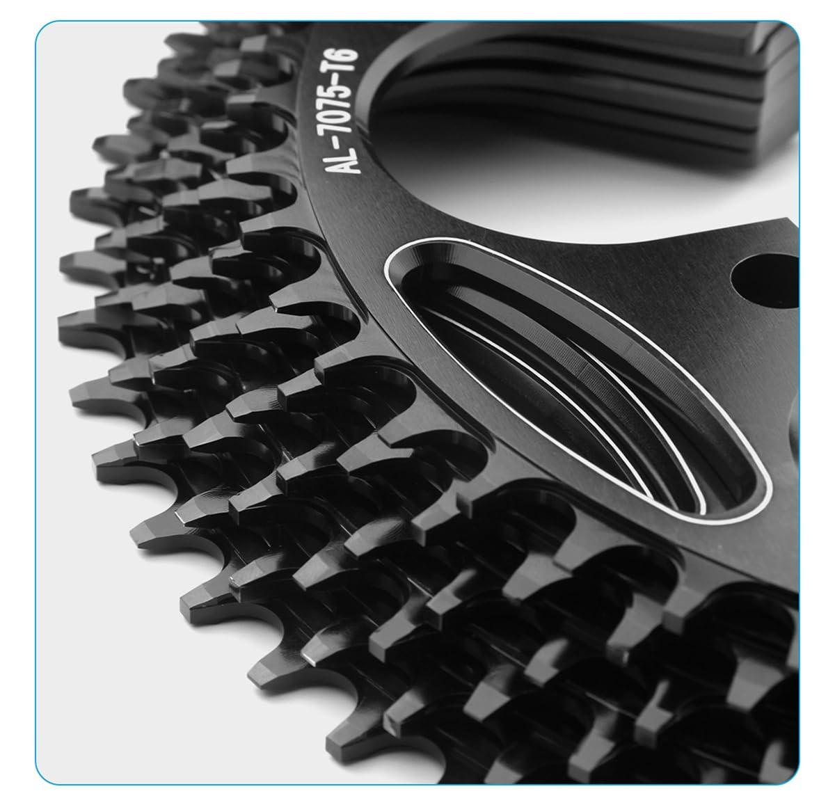 KTKEET KTKEET 110/130 BCD Chainring 36/38/40/42/44/46/48/50/52/54/56/58/60T 5 Screws Round Narrow Wide Bicycle Chainring for 9/10/11 Speed Road Bike Folding Bicycle (110BCD 50T)