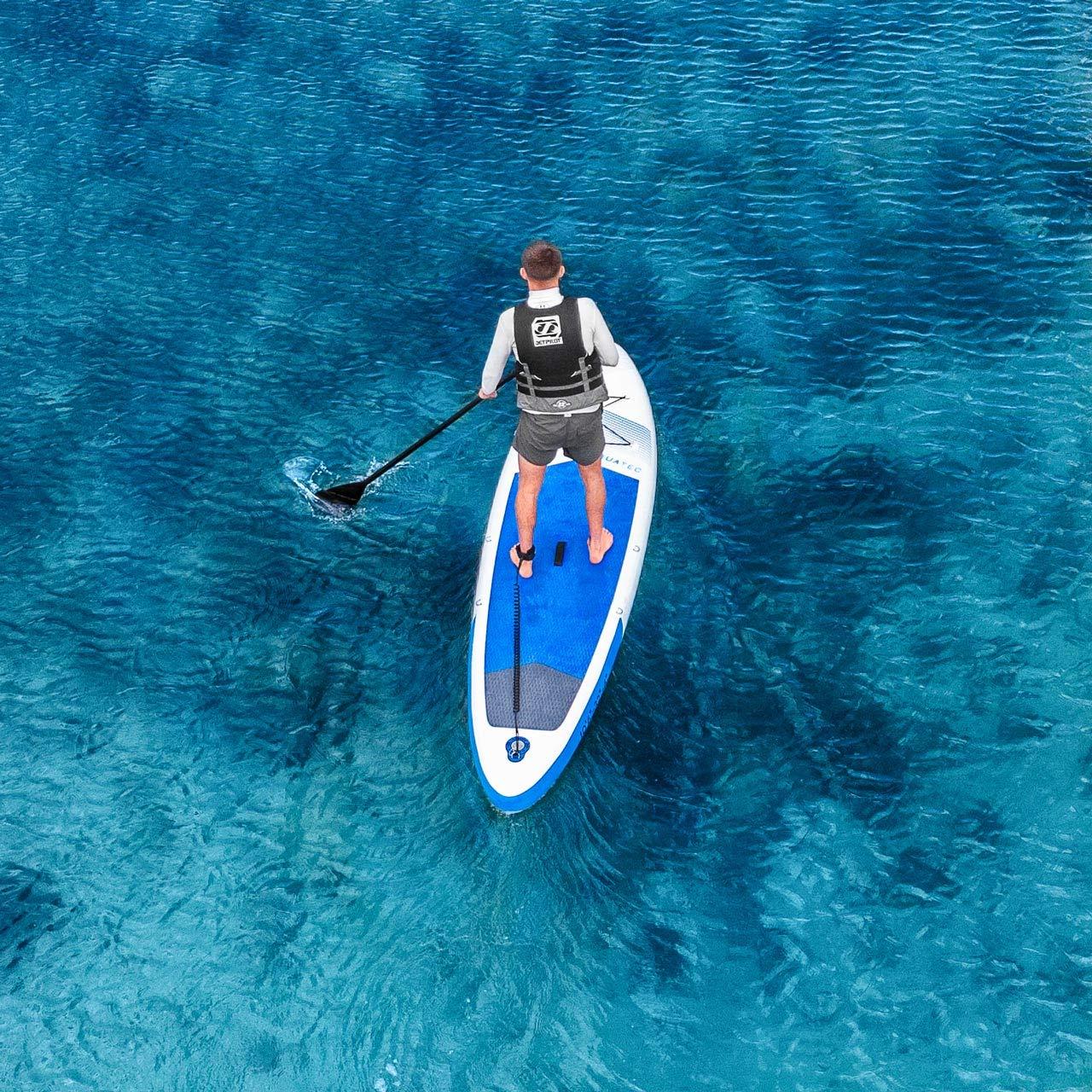 AQUATEC AQUATEC 6" Thick Inflatable Paddle Boards - Premium Paddle Board | SUP Accessories - Adjustable Paddle, Pump & Backpack (10.5ft Pro Board (187lb MAX), without Seat)