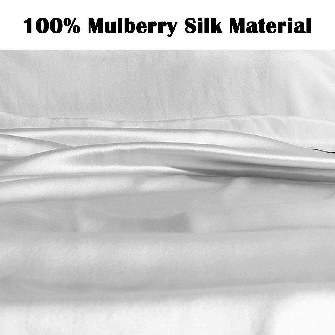 Cozysilk Cozysilk 100% Mulberry Silk Sleeping Bag Liner - 19 Momme Silk Single Size Sleep Sack, Lightweight Travel and Camping Sheet for Hotel (Light Grey, Single Luxury - 41 x 87 inch)