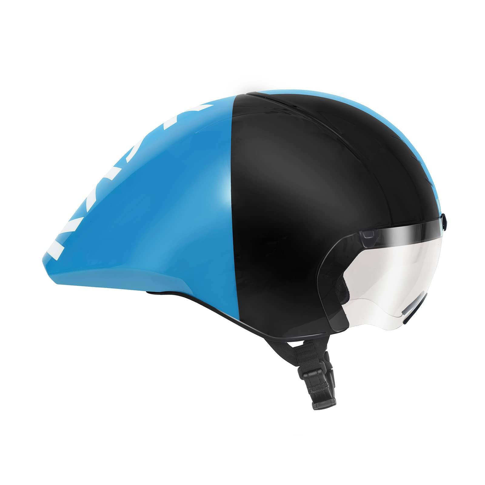 Kask KASK Mistral Bike Helmet I Aerodynamic, Track Cycling, Crono & Triathlon Helmet - Black/Light Blue - Large