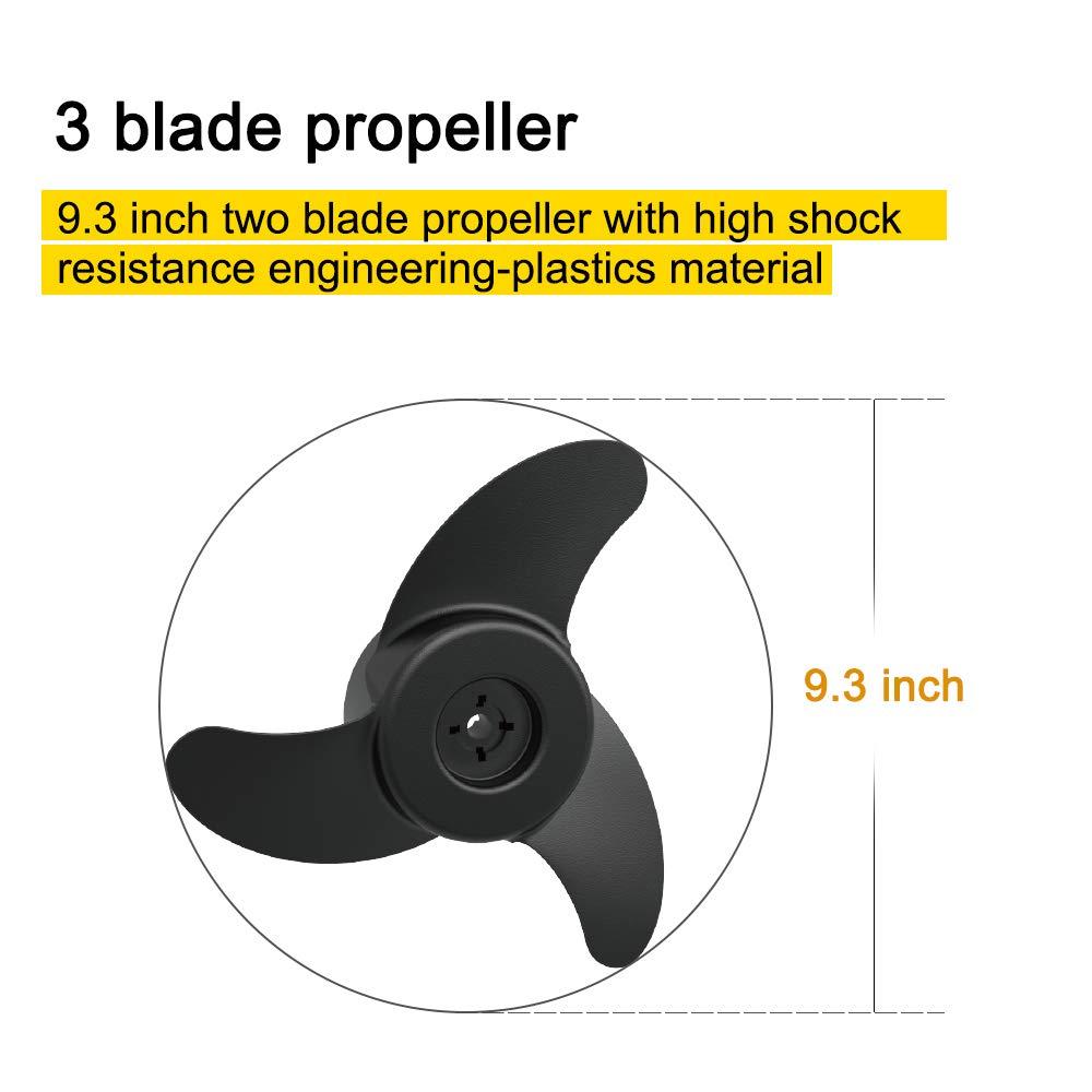 AQUOS AQUOS Haswing White 12V 55LBS 48inch Electric Bow Mount Trolling Motor with Remote Control for Inflatable Boat Kayak Bass Boat Aluminum Boat Fishing, Freshwater and Saltwater Use