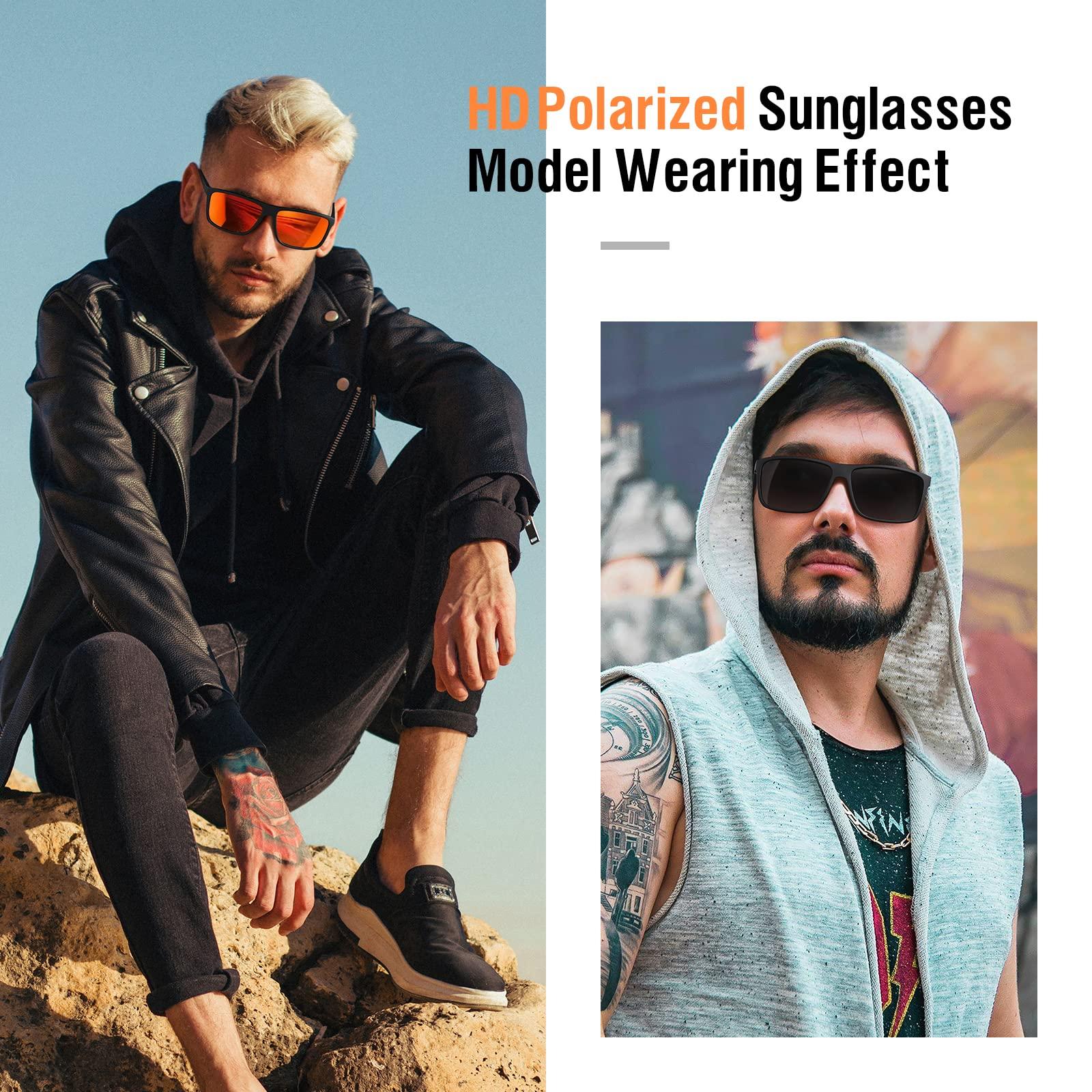 KWHZXGYY KWHZXGYY Sunglasses Men Polarized Sunglasses for Mens and Womens,Black Retro Sun Glasses Driving Fishing UV400 Protection