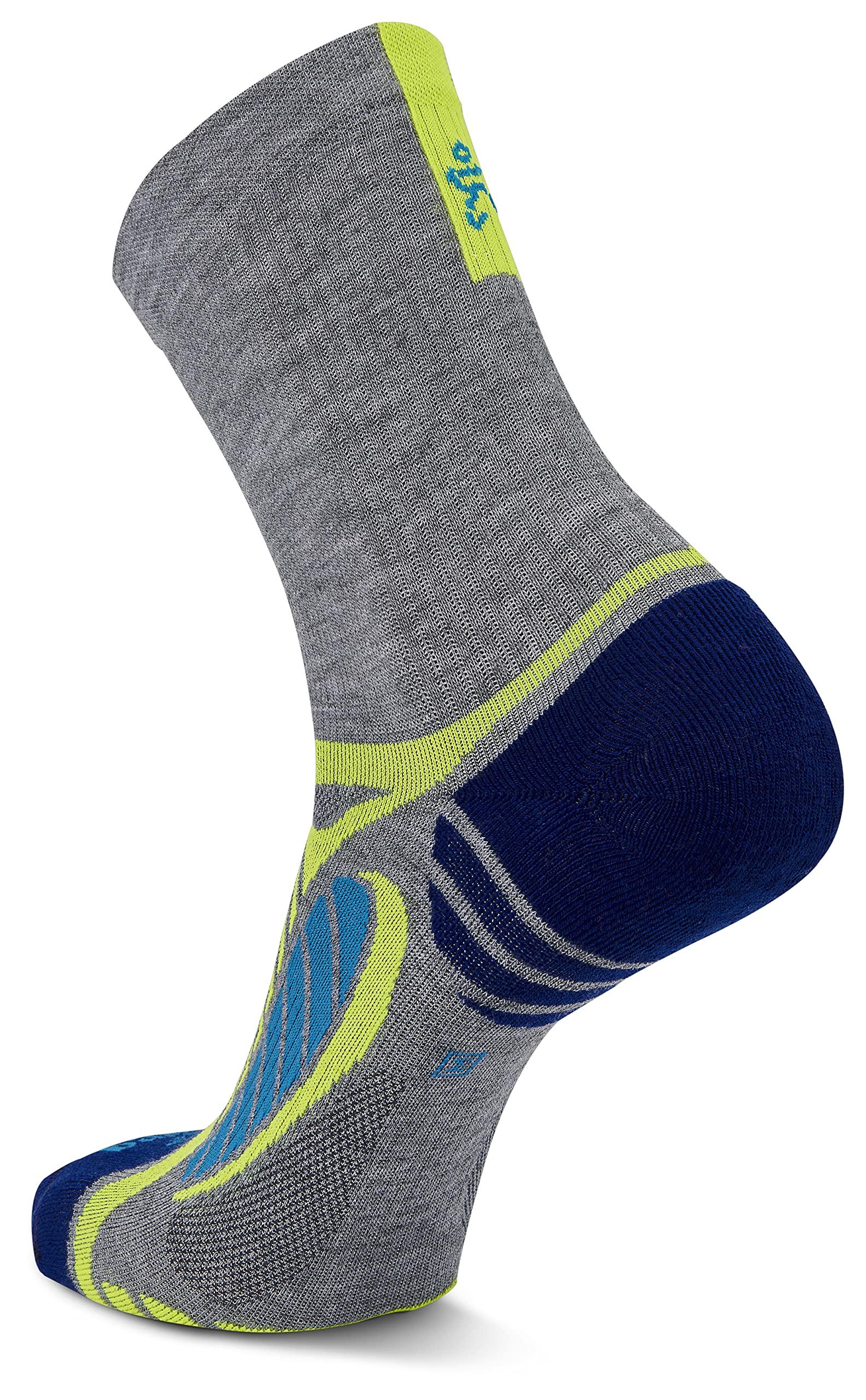 Balega Balega Ultralight Lightweight Performance Crew Athletic Running Socks for Men and Women (1 Pair), Grey Heather/Royal Blue, Small