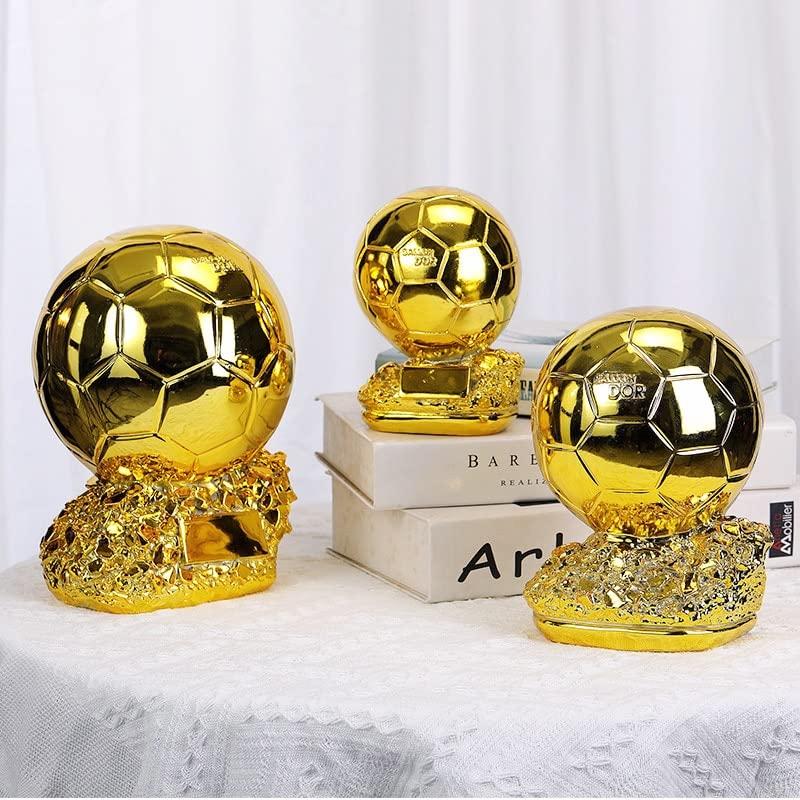 SUSANMAISON SUSANMAISON Golden Ballon Football Championship Prize Trophy Customizable Player Award Soccer Replica Fan Collectible Birthday Gift (15cm/5.9inch)