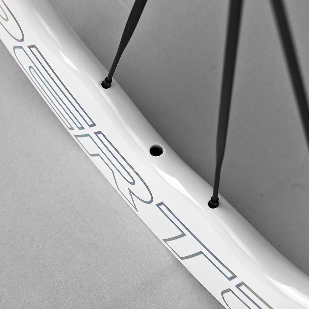 Superteam SUPERTEAM Carbon Disc Wheelset Tubeless with Carbon Spokes Ratchet Wheel 700C 50mm White (FIT for SRAM 12SPEED, THUR AXLE 12 * 100-12 * 142MM)