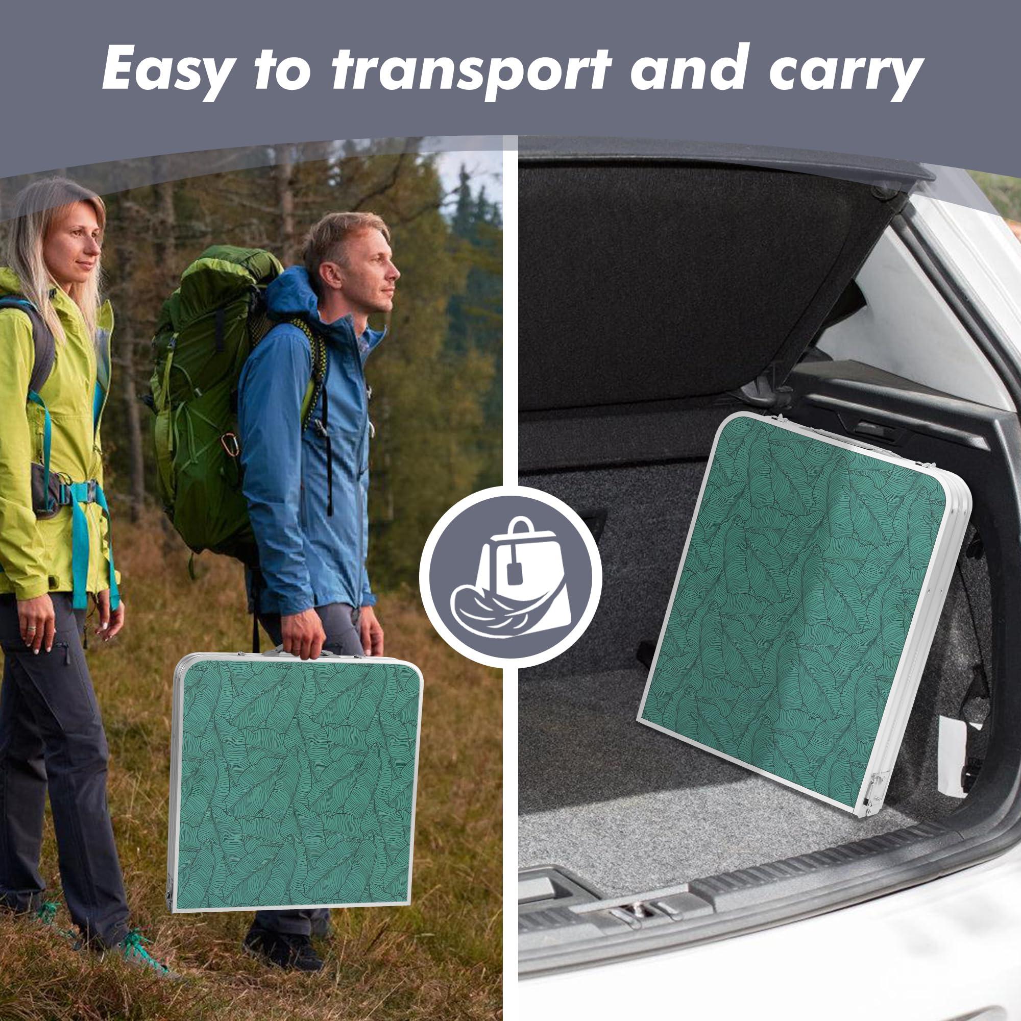 Camp Field Camp Field Camping Folding Aluminum Table with Adjustable Legs for Outdoor Travel Beach, Backyards, BBQ, Party and Picnic Foldable Table