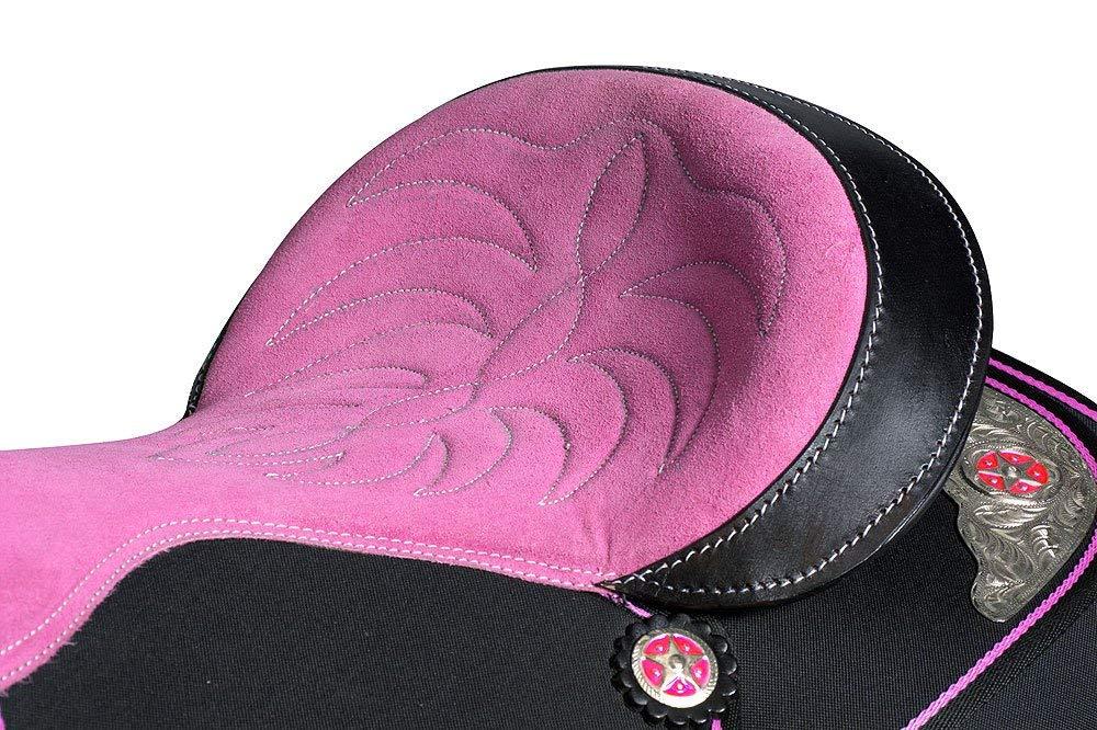 Deen, Enterprises Deen, Enterprises Youth Child Synthetic Western Pony Miniature Horse Saddle Tack Get Matching Headstall, Breast Collar & Saddle Pad Size 10\" to 12\" Inches Seat Available (12\" Inches seat)