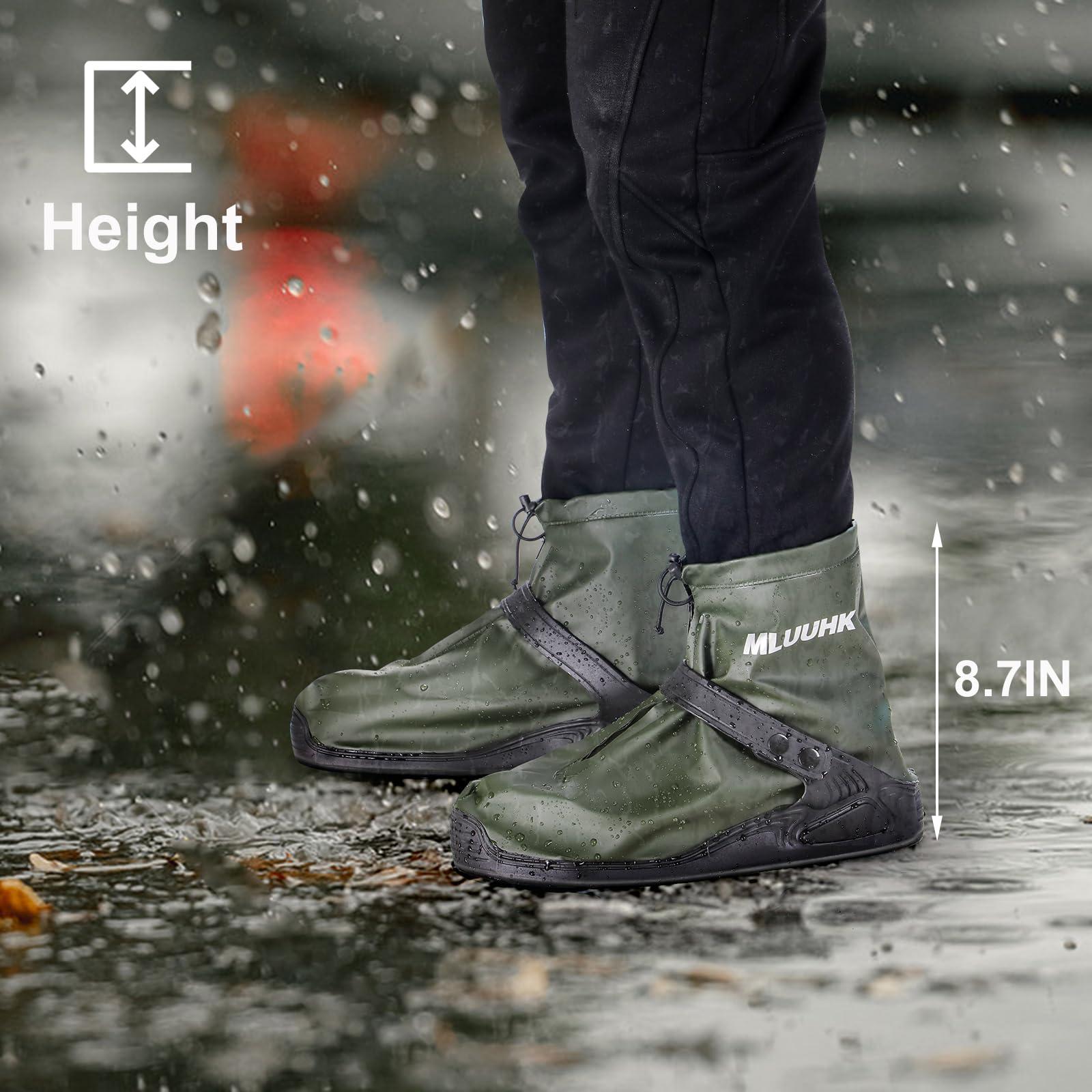 MLUUHK MLUUHK Waterproof Boot Covers, Reusable Rain Shoe Covers Non-Slip Waterproof Shoes Boots for Outdoor Cycling Camping Fishing Travel (Green, M)