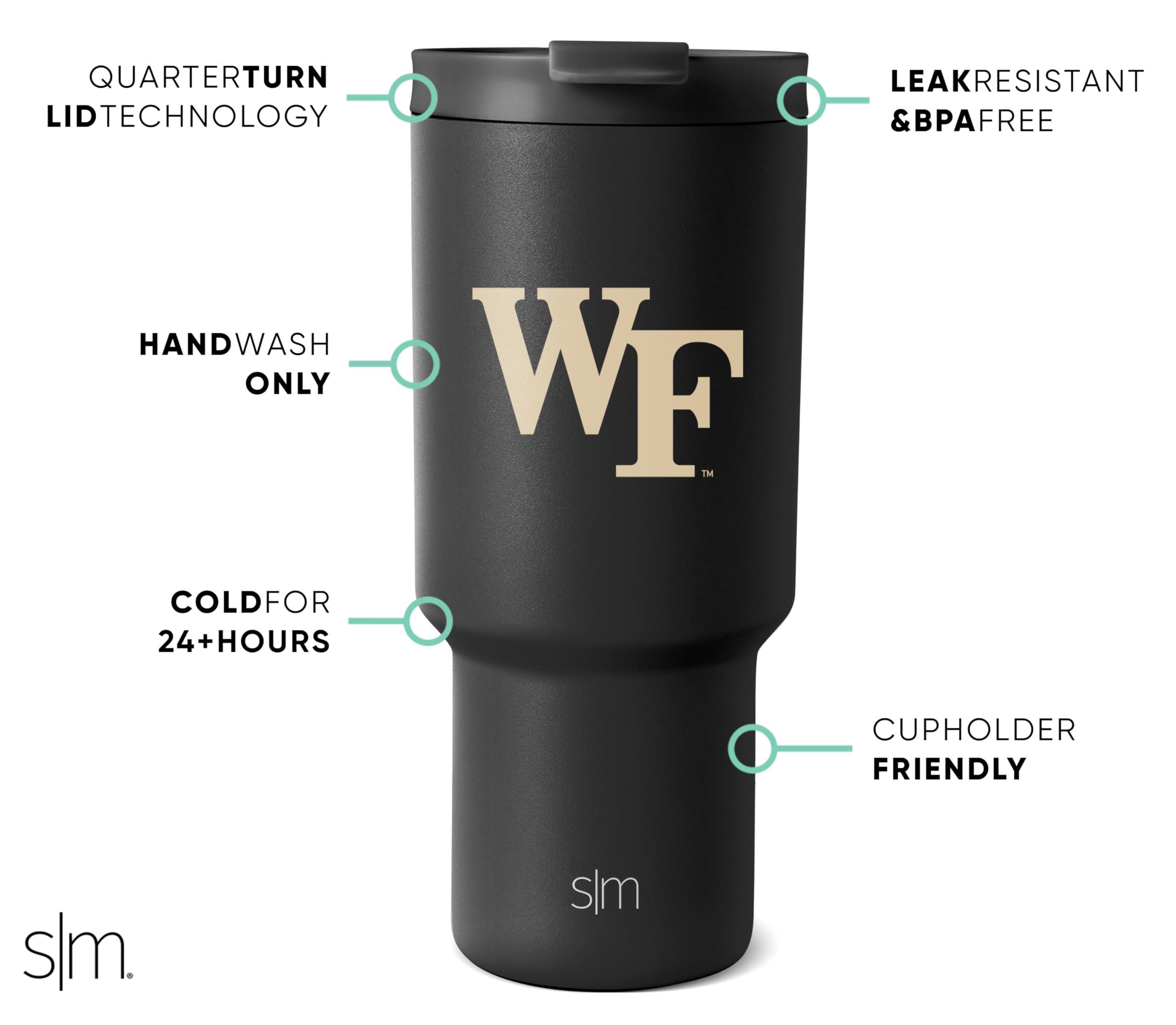 Simple Modern Simple Modern Officially Licensed Collegiate Wake Forest Demon Deacons 30 oz Tumbler with Flip Lid & Straws | Insulated Stainless Steel | Gifts for Men Women | Trek Collection | Wake Forest University