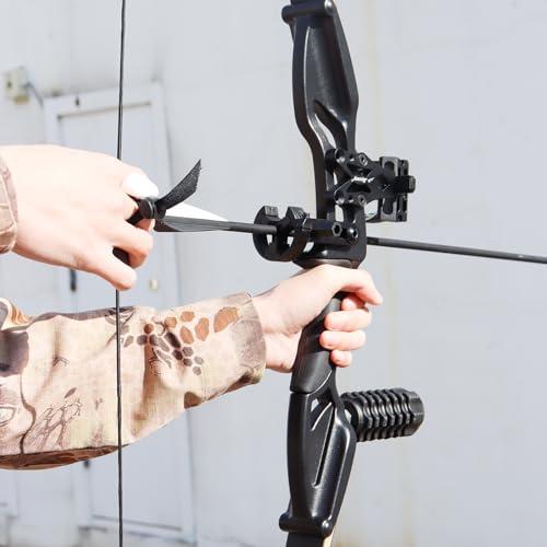 D&Q D&Q Bow and Arrow for Adults Takedown Recurve Bows Hunting Bow Archery Set Adult Longbows Kit 56\" 30-50lb Right Hand Bow Aluminum Alloy Riser for Beginner and Professional Hunting ShootingBlack,45lb