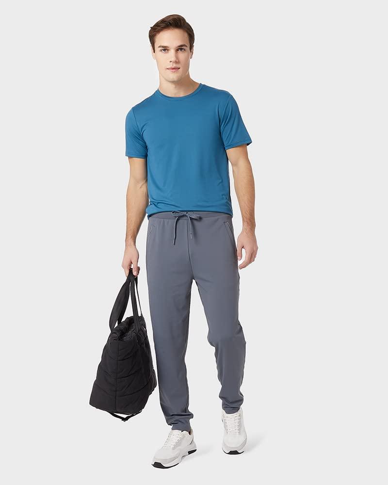 32 Degrees 32 DEGREEES Men's Cool Classic Crew T-Shirt | Anti-Odor | 4-Way Stretch | Moisture Wicking, Blue Steel, Small