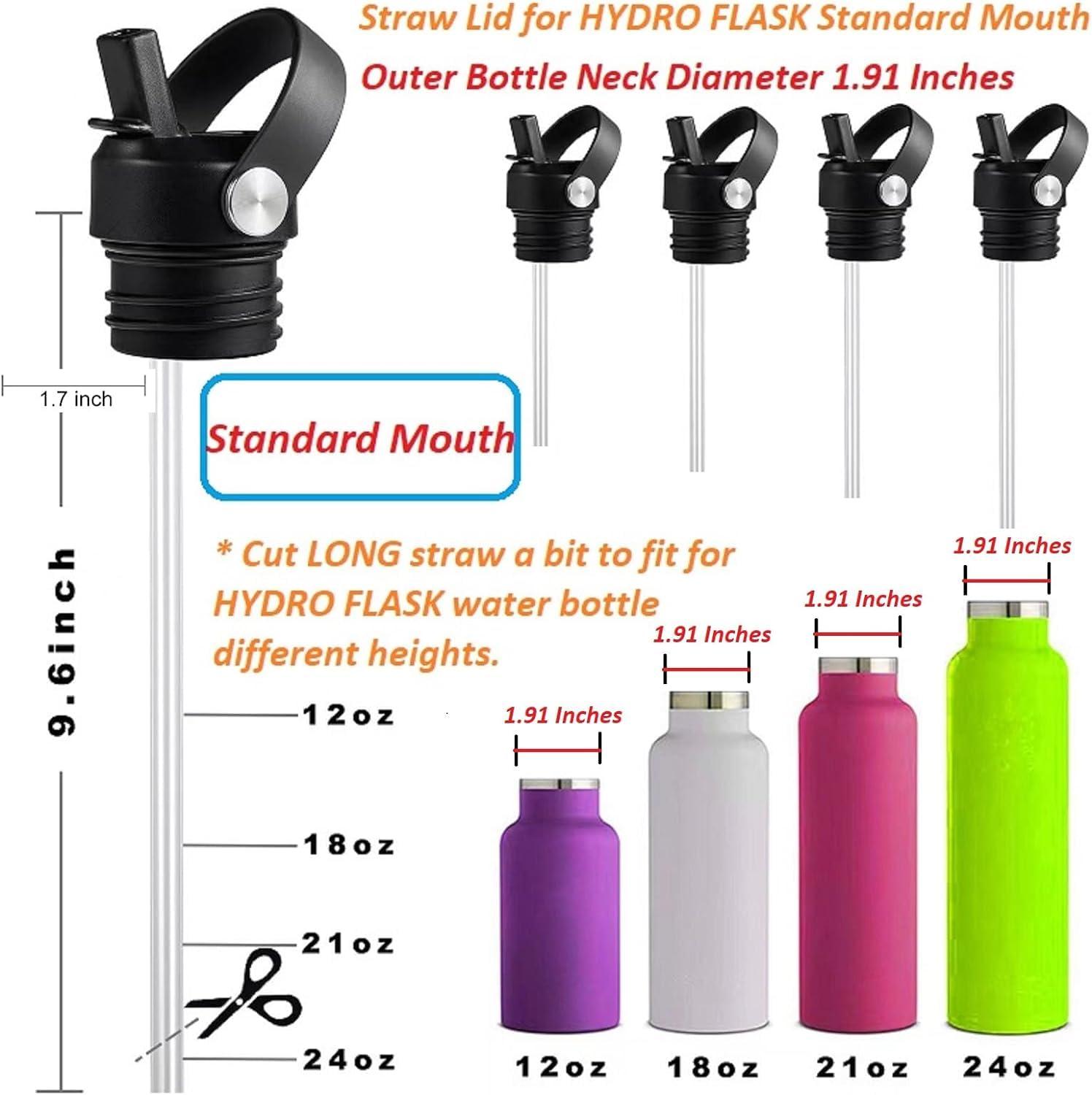 VGHNQ Straw Lid for Hydroflask, Lids with Straw for Hydro Flask, Straw Lid 18 21 24 oz Standard Mouth, Replacement Lid Water Bottle, Top Cap with Flexible Handle, Sport Water Bottle Cap Accessories, 2 Pack