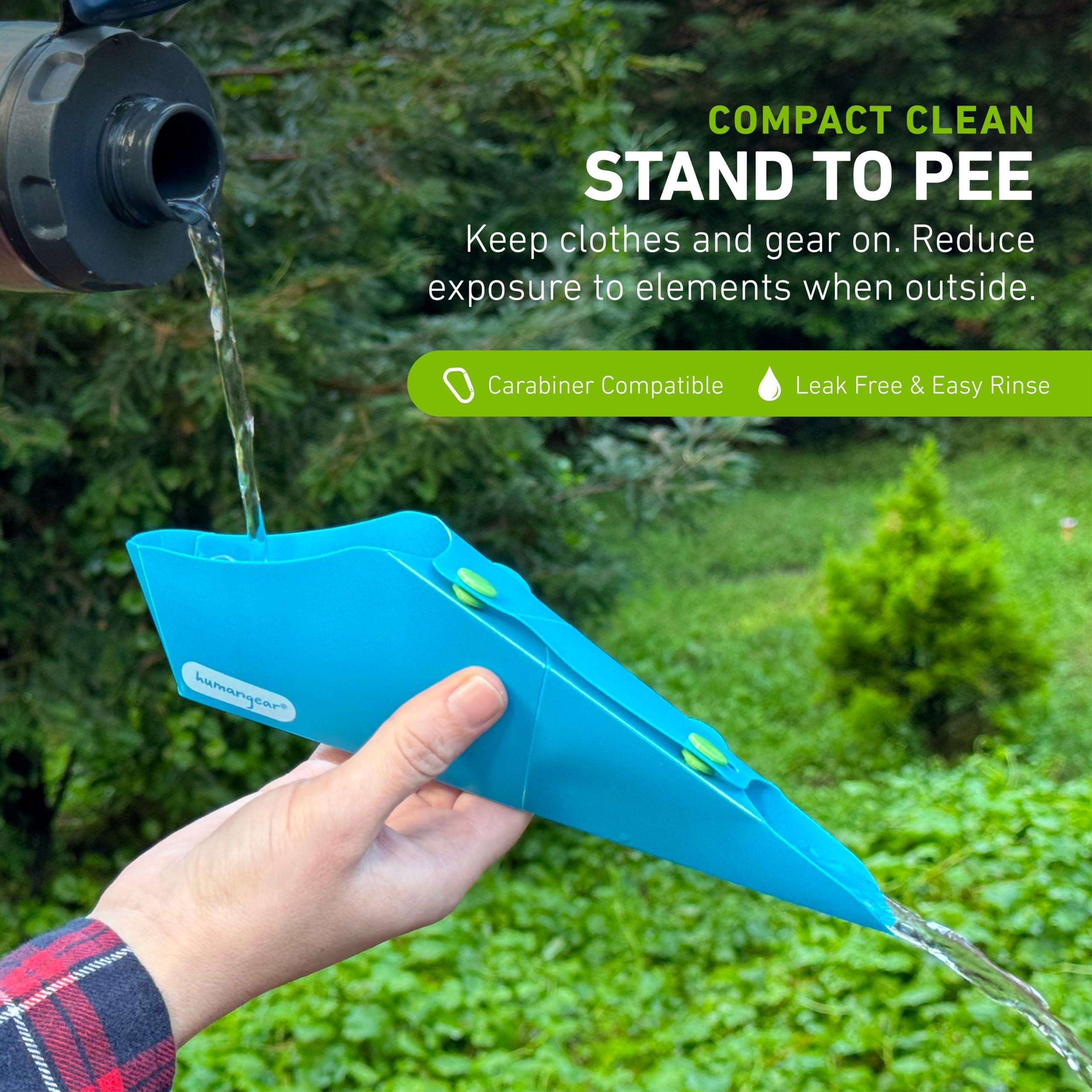 humangear GoPee Female Urination Device, Folds Transforms Instantly to Flat Pocketable Stand To Pee, Pee Easily Fully Clothed, Comfortable, Ultra-Compact, Reusable, Travel Outdoors, Includes Case, Autumn/Orange