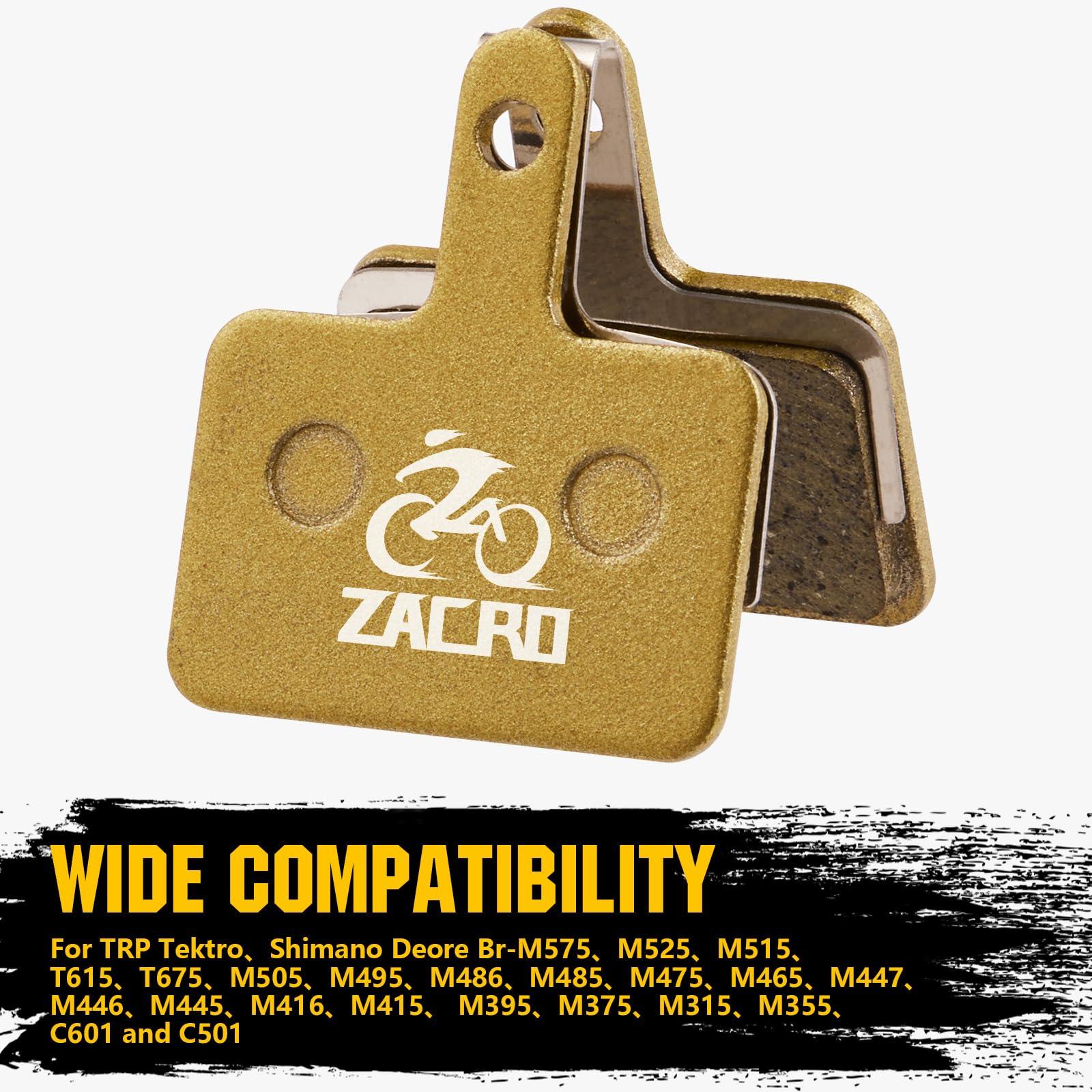 Zacro Zacro Bike Brake Pads, 4 Pairs Multi-Metallic Bicycle Disc Brake Pads Fit for Tektro Shimano TRP Br-M575 B01s Mt200 M525 M515 T615 T675 M505 M495 M486 M485, Mountain MTB Ebike Brake Pads Replacement