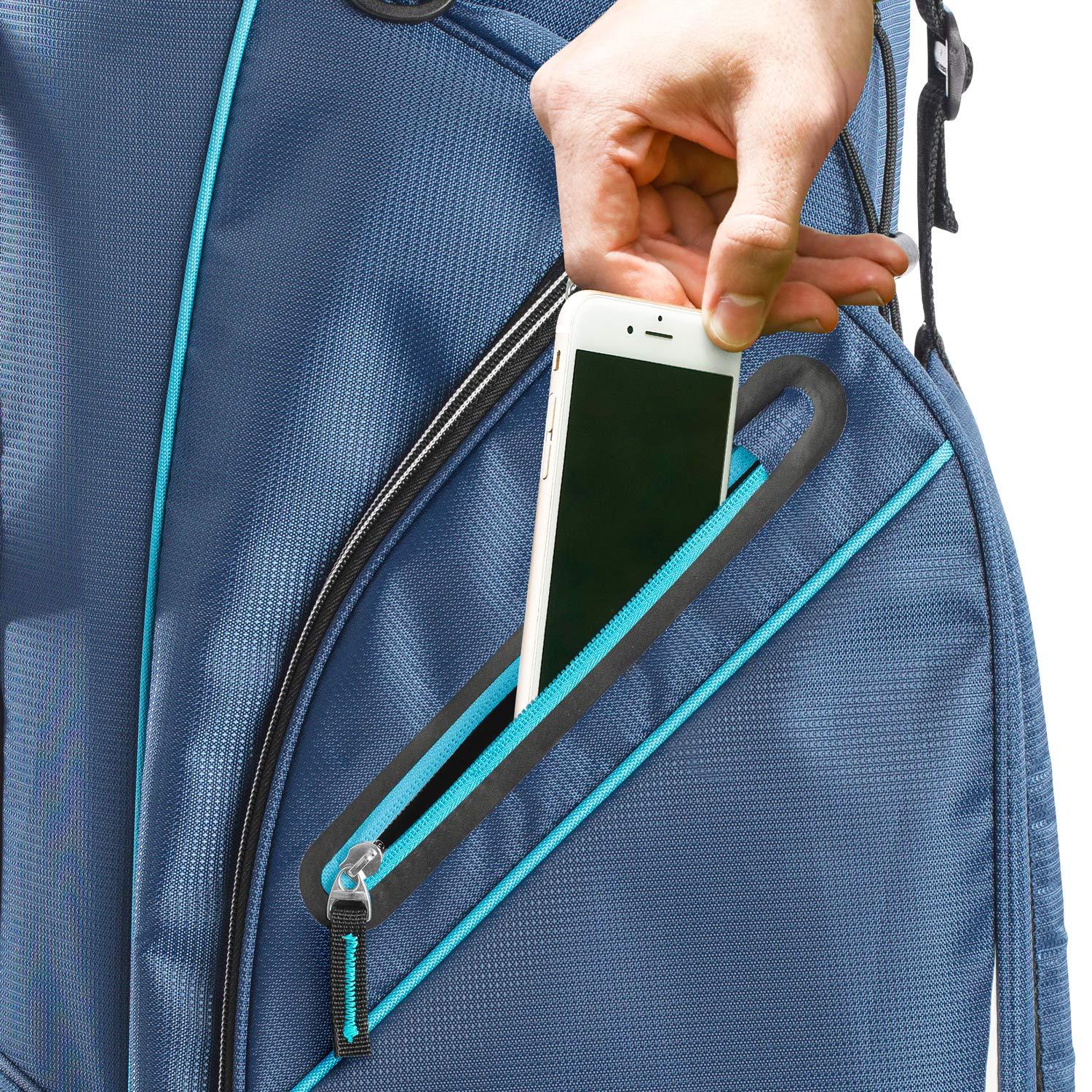 Izzo Izzo Golf Izzo Ultra-Lite Cart Golf Bag With Single Strap & Exclusive Features, Navy Blue/Light Blue, 35 x 14 x 11