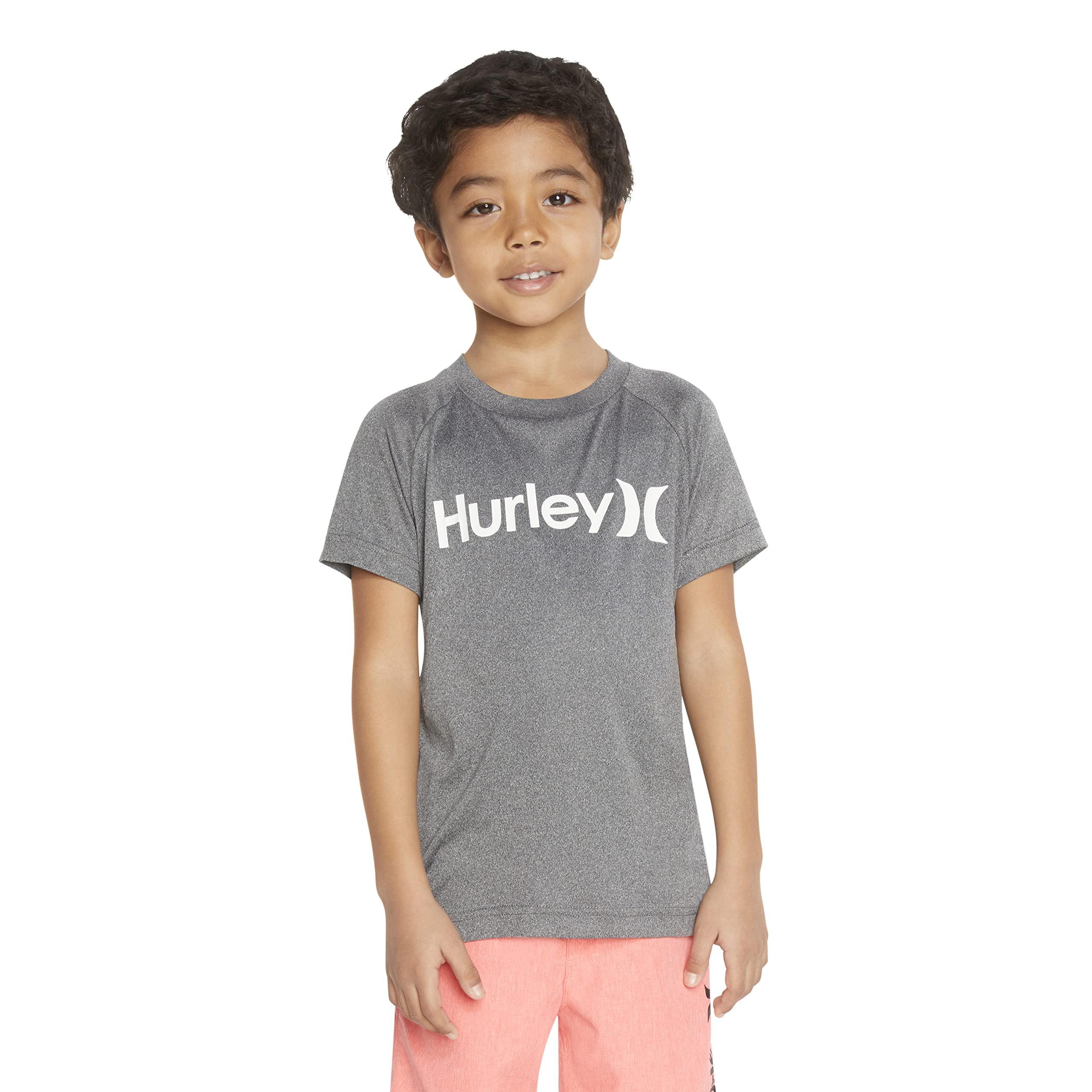 Hurley Hurley Boys' Rash Guard Shirt, Black Heather, 6