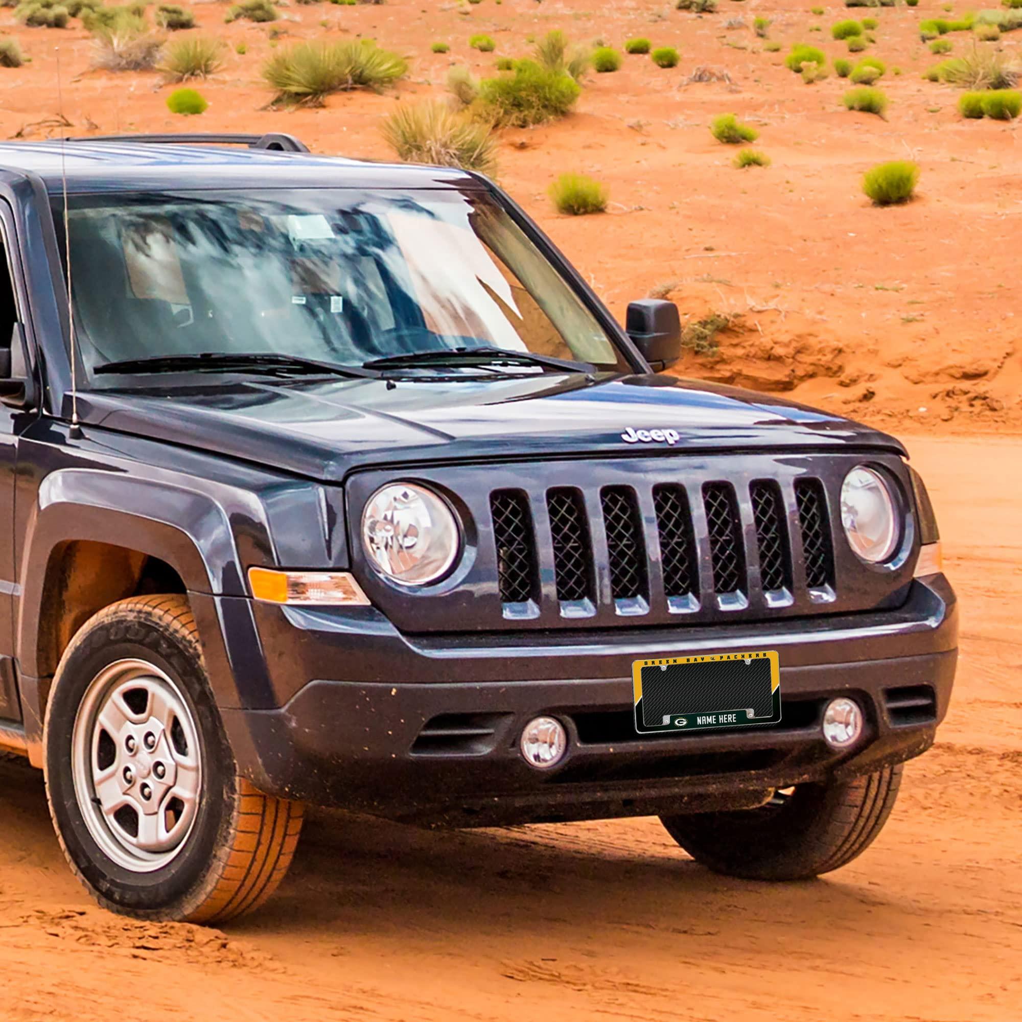 Rico Industries Rico Industries NFL Football Green Bay Packers Personalized/Custom 12\" x 6\" Chrome All Over Automotive License Plate Frame for Car/Truck/SUV