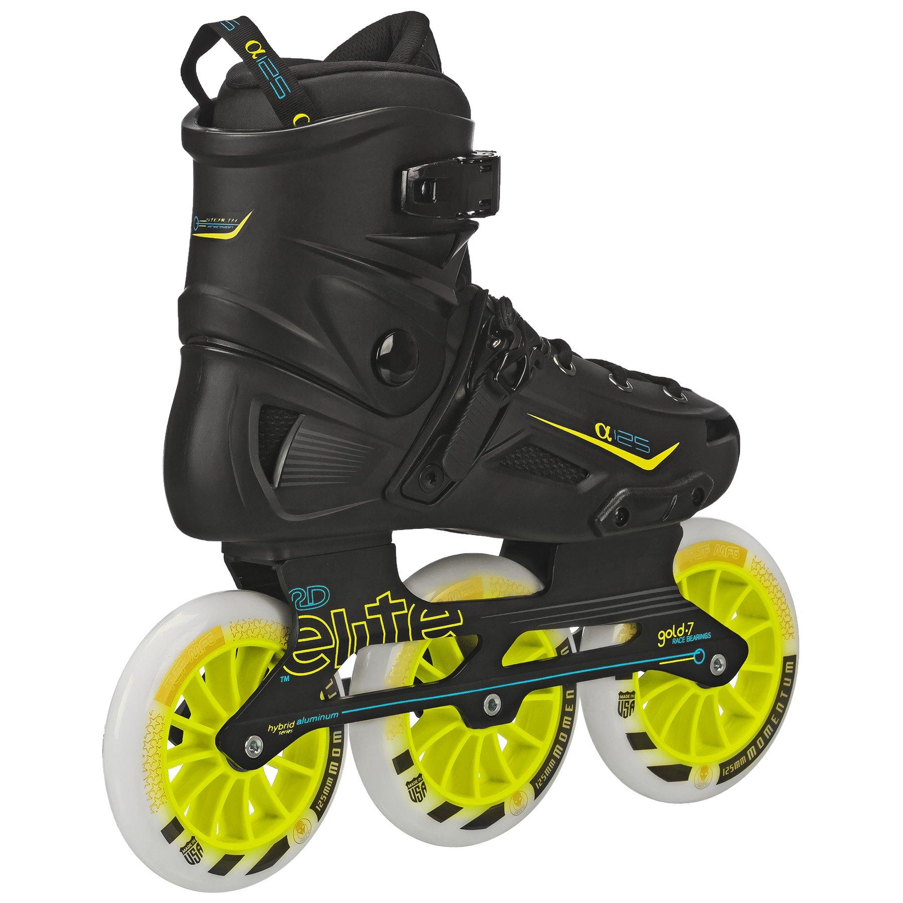 Roller Derby Roller Derby Elite Alpha 125mm 3-Wheel Inline Skate, Size 8, Black, V1