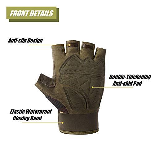 HYCOPROT HYCOPROT Fingerless Tactical Gloves, Protective Breathable Lightweight Outdoor Gloves for Hunting, Motorcycling, Climbing (M, Yellow)