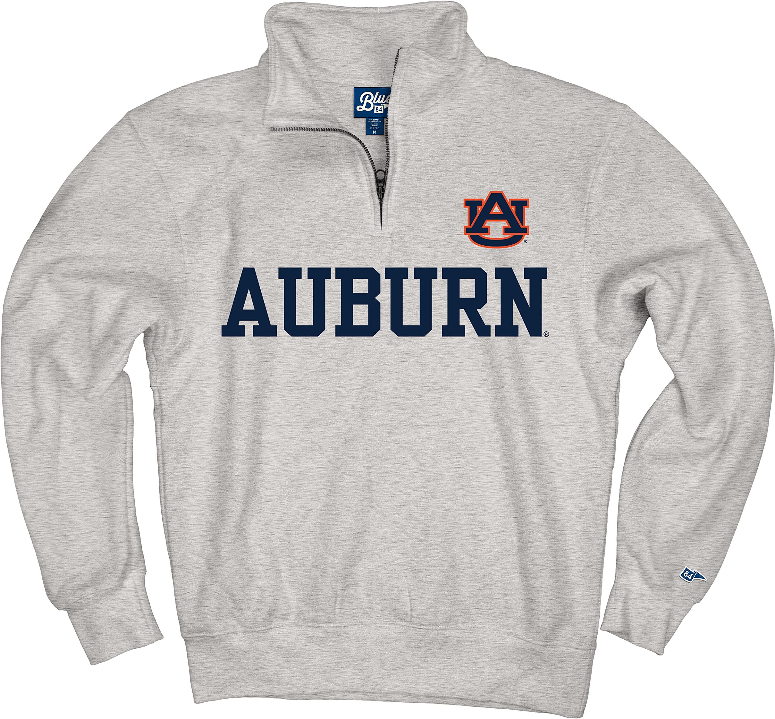 Blue 84 Blue 84 Men's Auburn Tigers Quarter Zip Sweatshirt Grey, Grey, X-Large