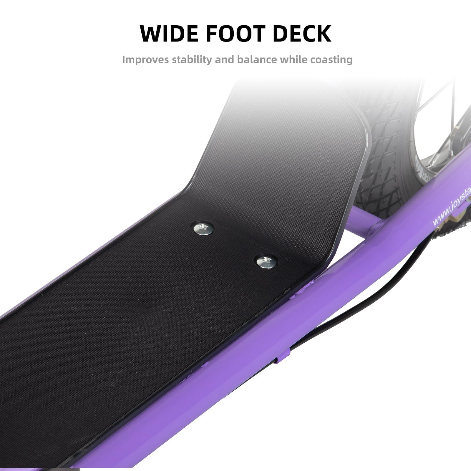 JOYSTAR JOYSTAR Kick Scooter for Kids 5+ Teens & Youth, Lightweight Kids Scooter with Adjustable Handlebar, 2 Wheel Scooter for Boys & Girls, 12" Inflatable Wheels Rear Drum Brakes, Purple