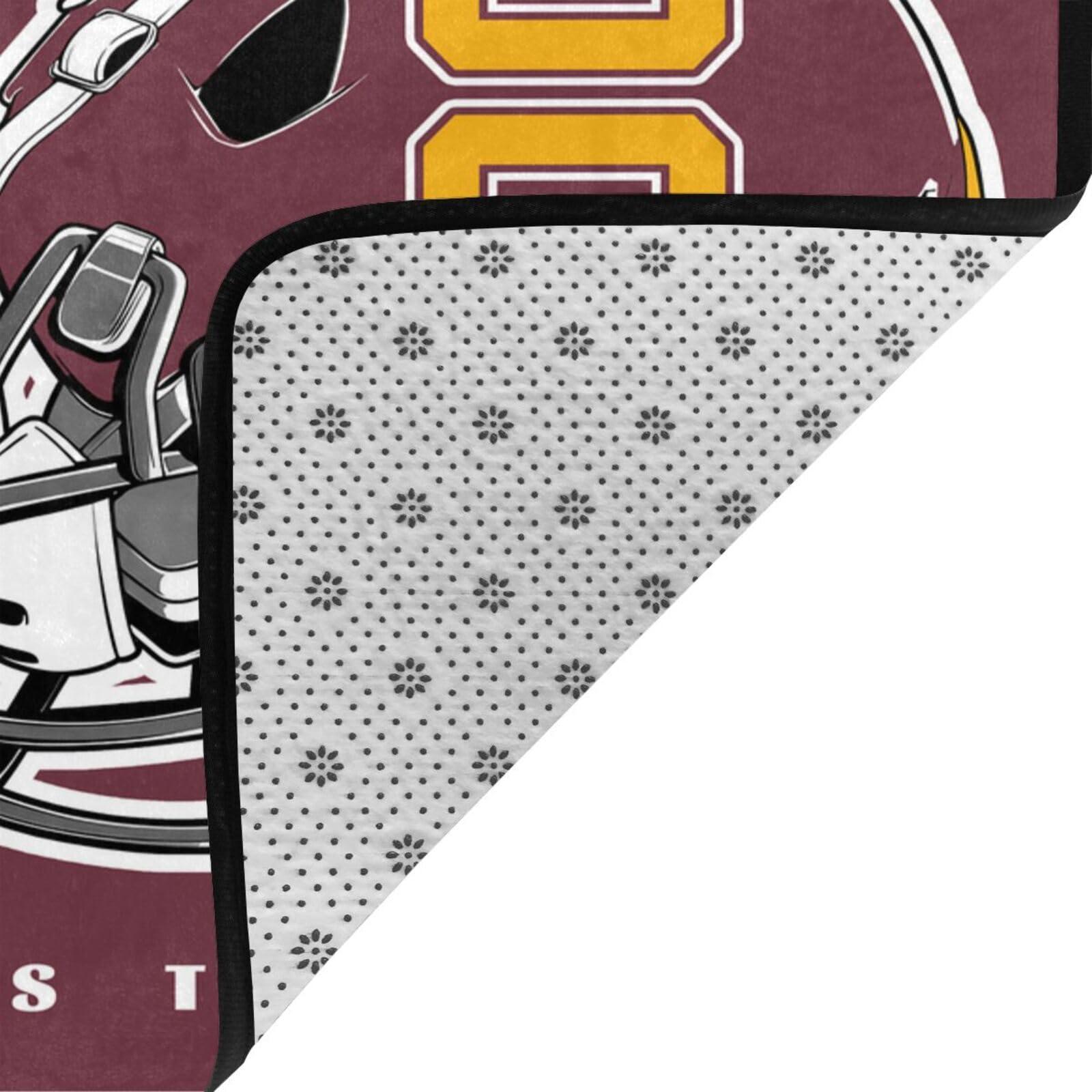 RIAWARME Custom Football Rug for Bedroom Personalized Area Rugs with Name and Number Custom Football Carpet Gifts for Fans Men Women