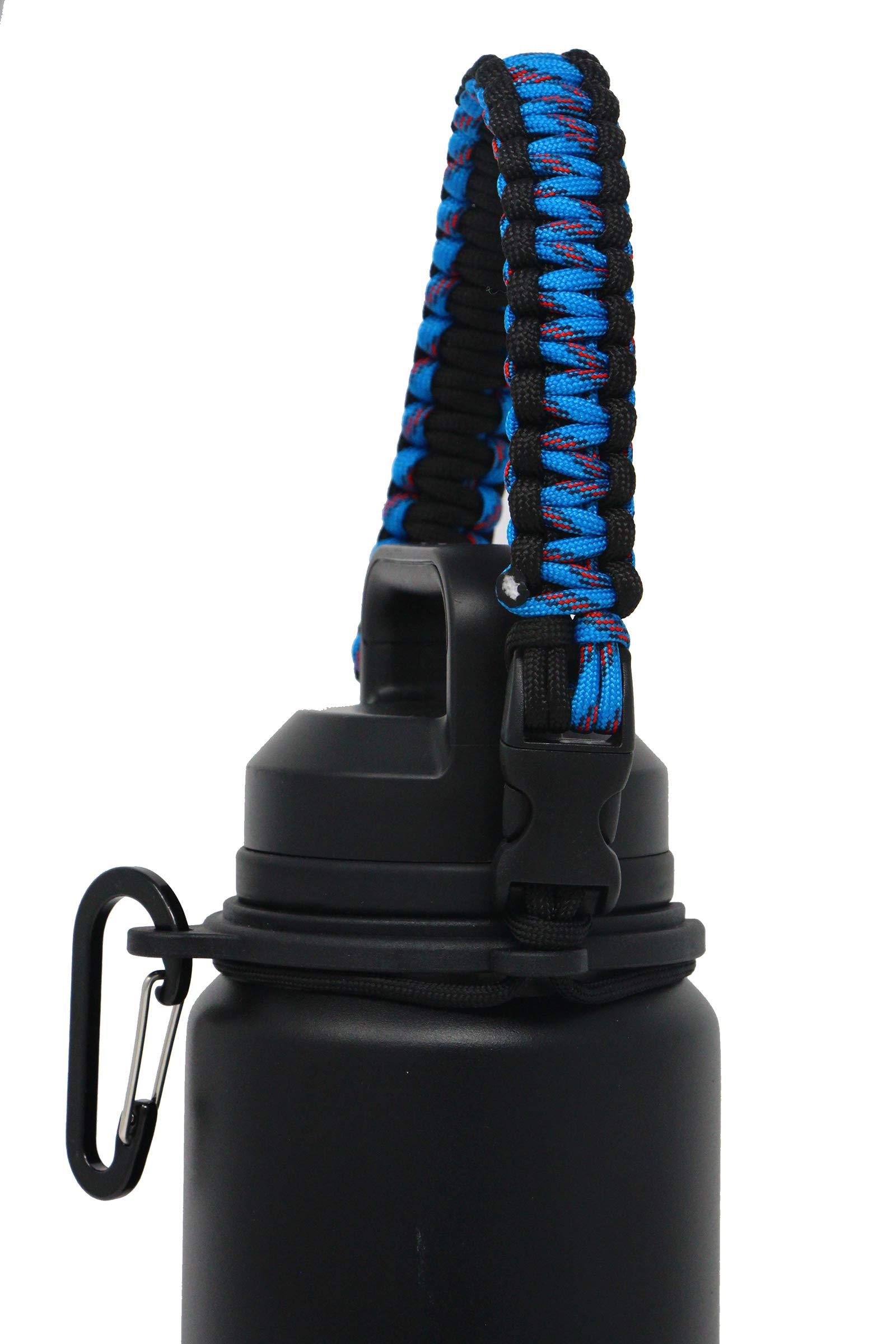 One MissionX One MissionX Paracord Handle Compatible with Yeti Rambler 36oz 26oz 18oz 12oz 46oz Water Bottles, Durable Carrier Strap - Holder(Ocean Blue)