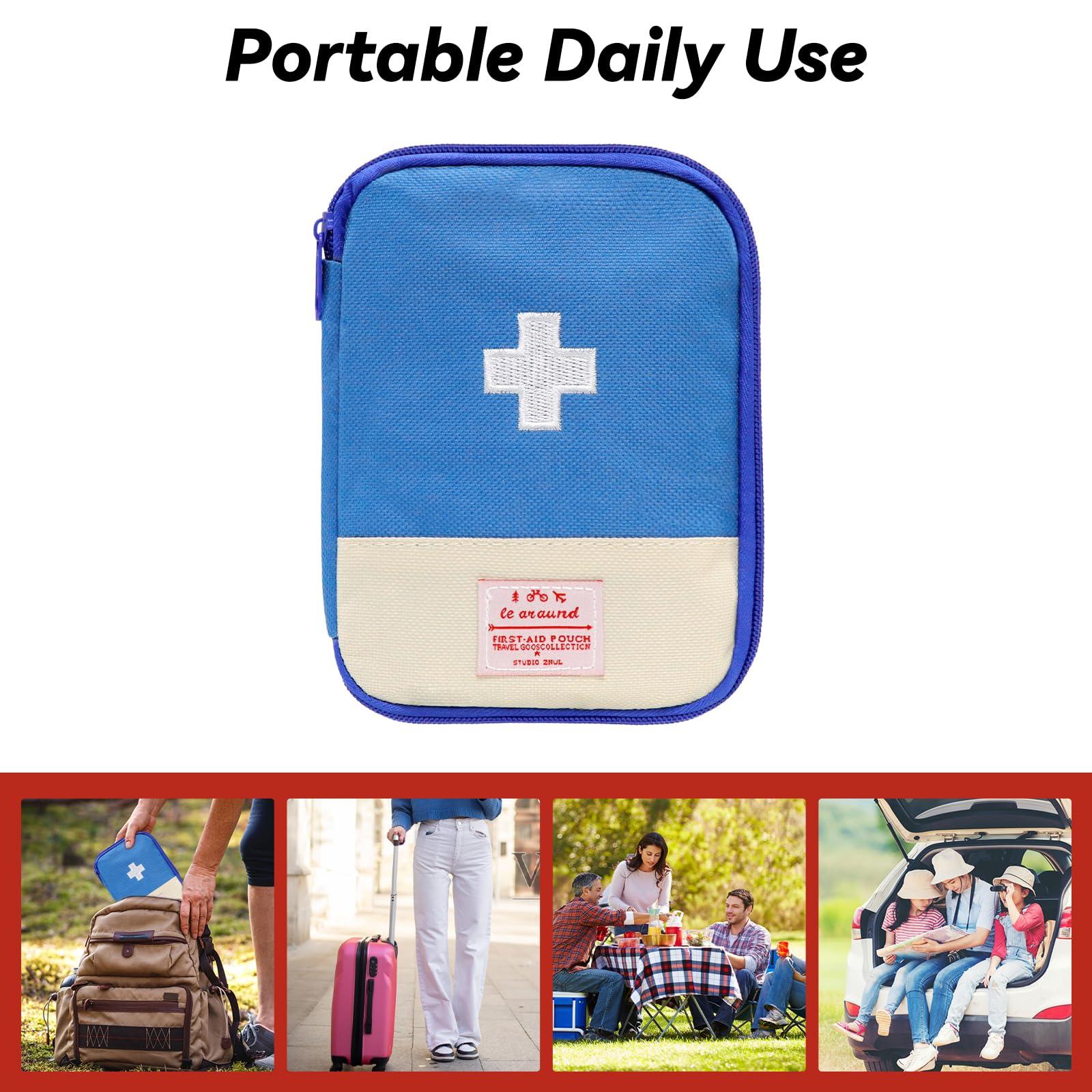 Faylapa Faylapa 3Pcs Mini Empty First Aid Bag, 7x5 inches Travel Essentials Portable Medical Pouch Medicine Bag for Hiking, Home, Travel, Camping, Outdoor, Car, Office (Bag Only)