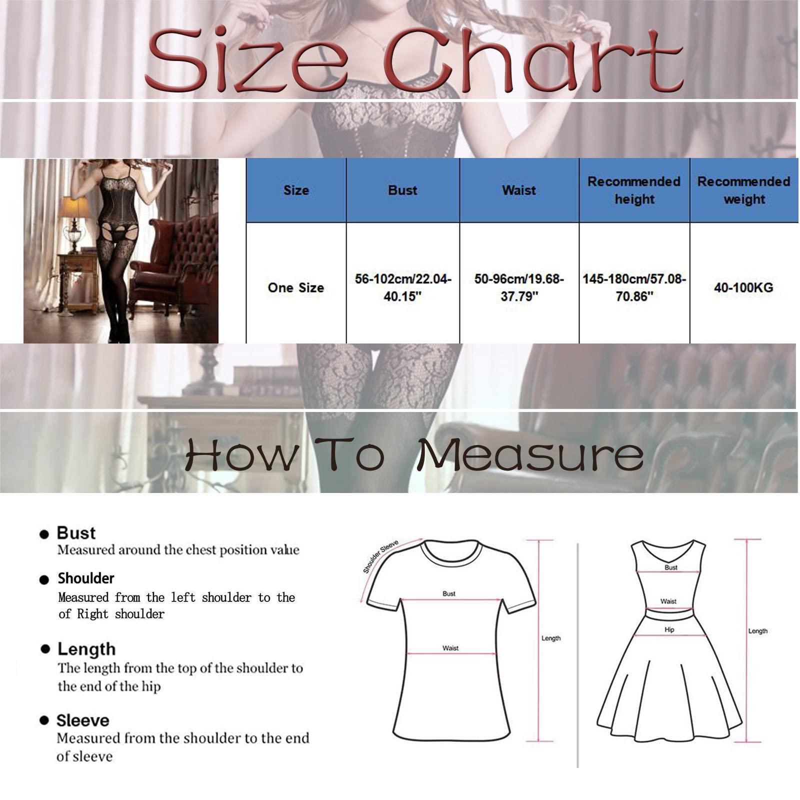 NineFit Basics Christmas Lingerie for Women Holiday Santa Women's Lingerie Fishnet Bodystocking Babydoll Mesh Bodysuits Chemise One Size Stripper Exotic Outfits Black