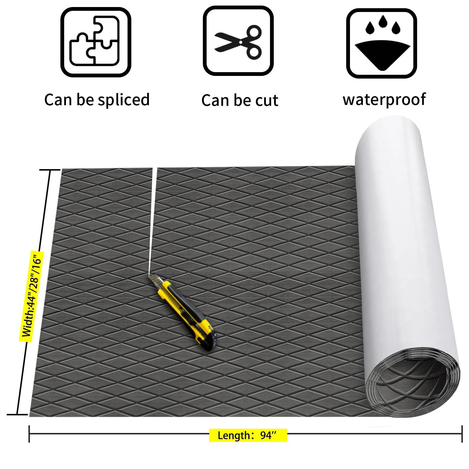 Hzkaicun Hzkaicun Boat Flooring EVA Foam Boat Decking Marine Flooring Self-Adhesive Faux Teak Marine Carpet Non-Slip EVA Foam Sheet for Boat Deck Yacht Motorboat Fishing Boat Surfboard Kayak 75\"x27.5\"