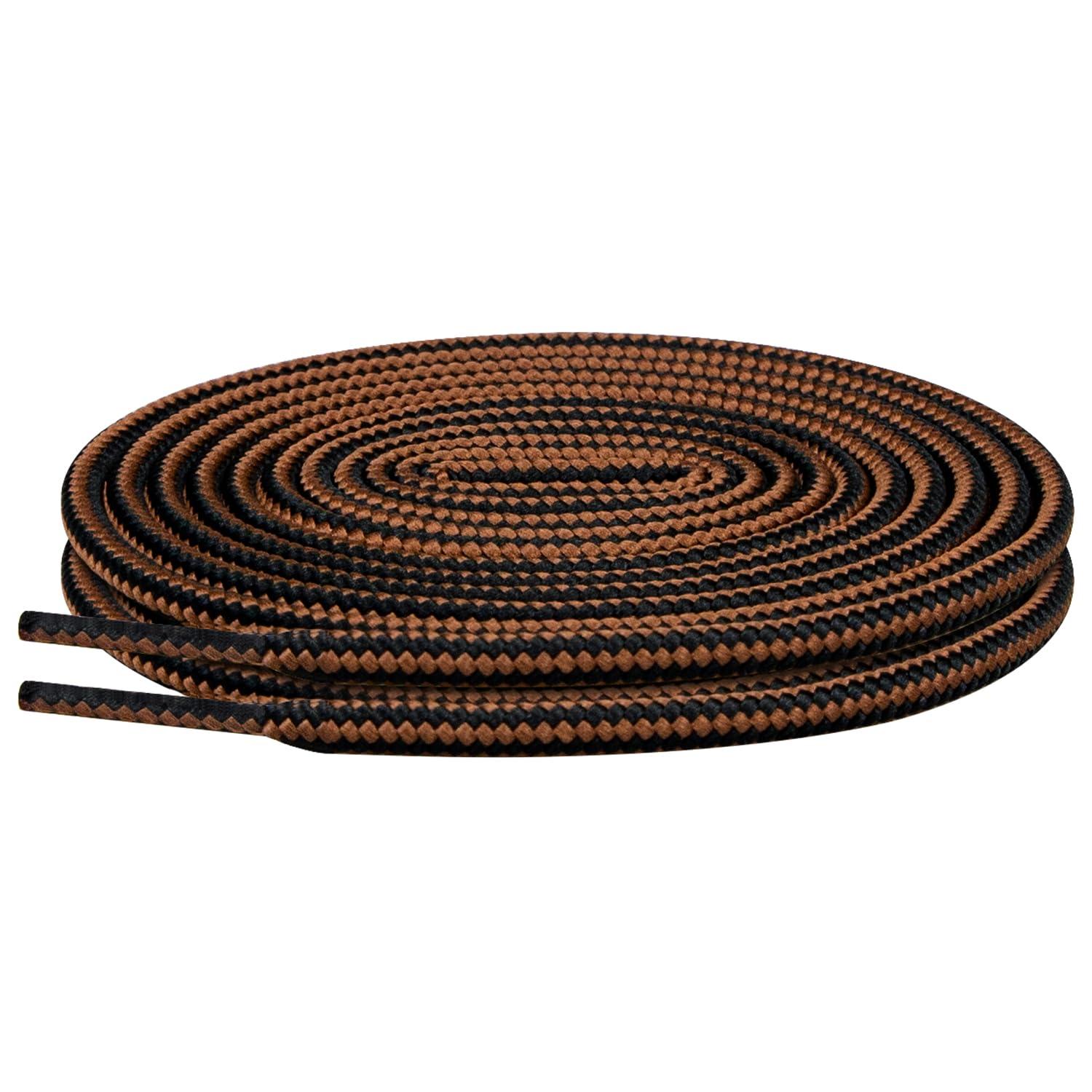 Endoto Endoto Shoelaces for Danner Boots Round Replacement Shoe Laces Work Hiking Hunting Shoes Strings(Color:Black&Brown,Size:54Inch)